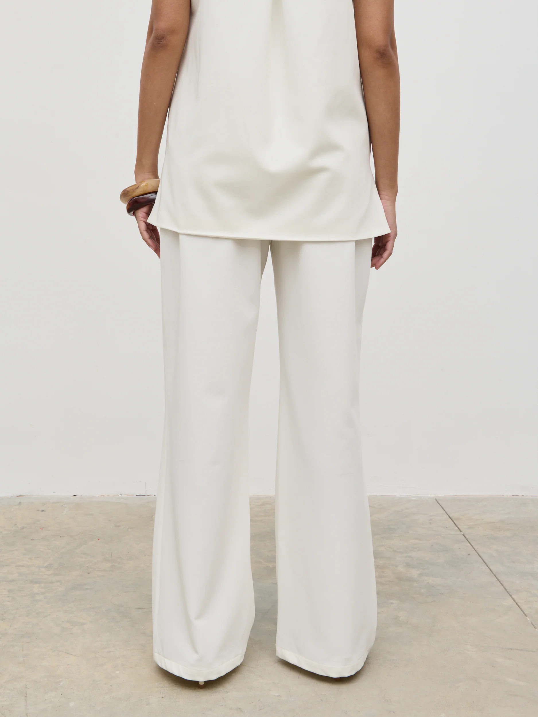 Harlee Straight Leg Trousers - Cream - Image 6