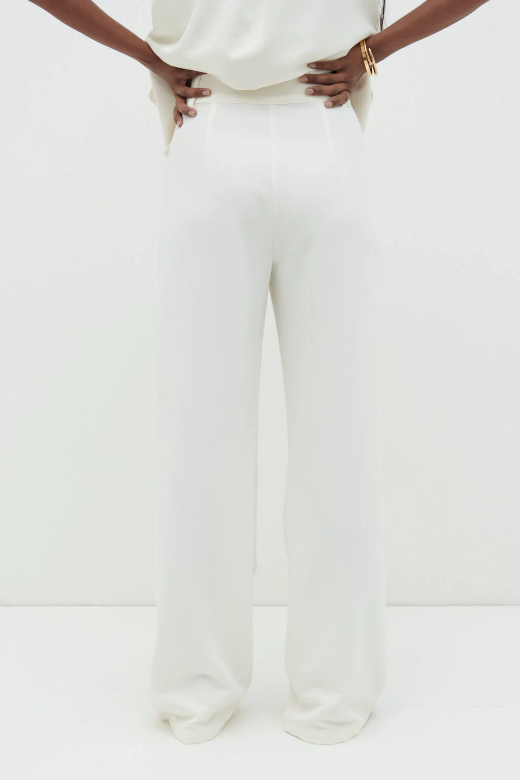 Harlee Straight Leg Trousers - Cream - Image 9