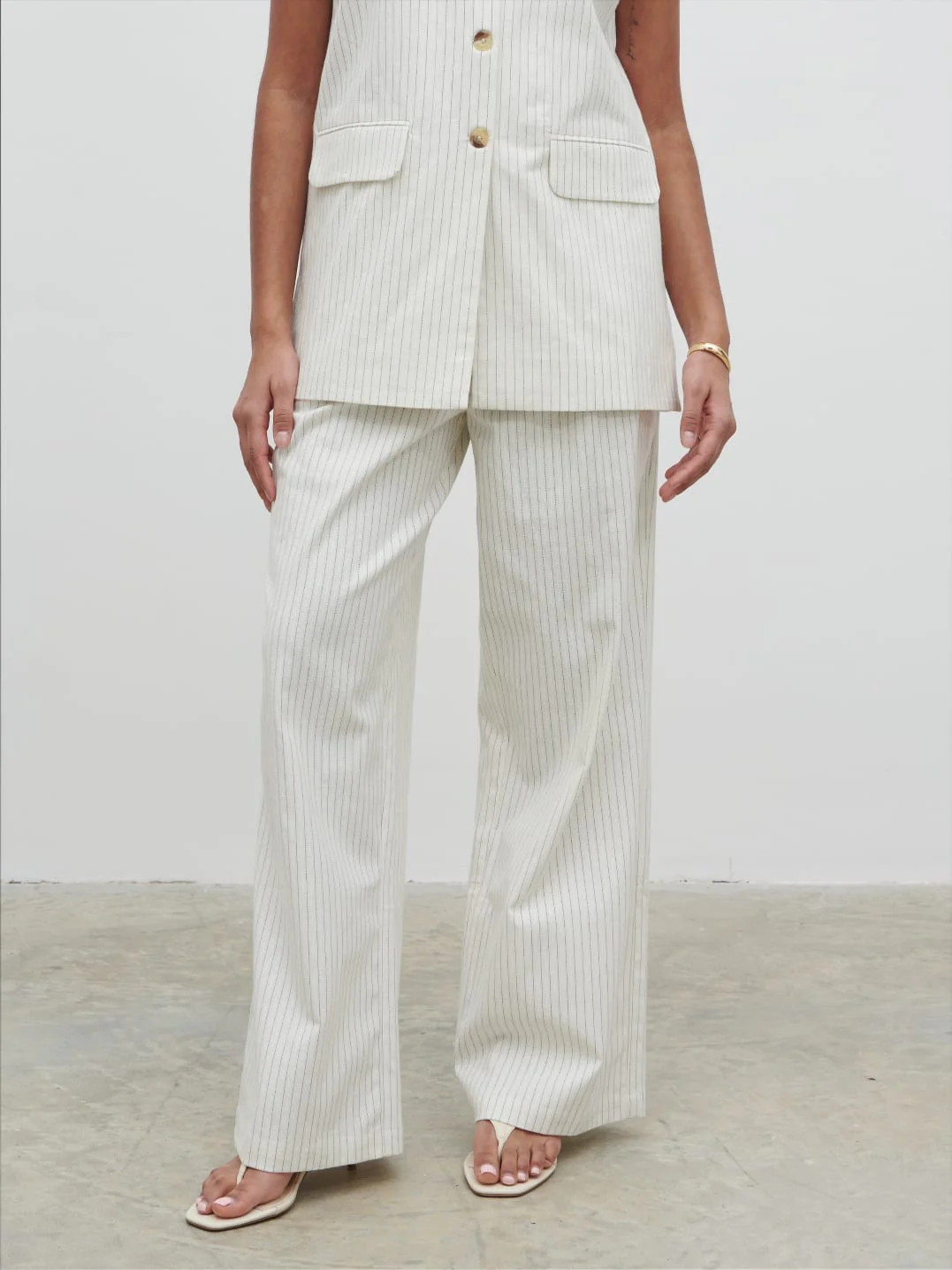 Harlee Straight Leg Trousers - Pinstripe - Image 2