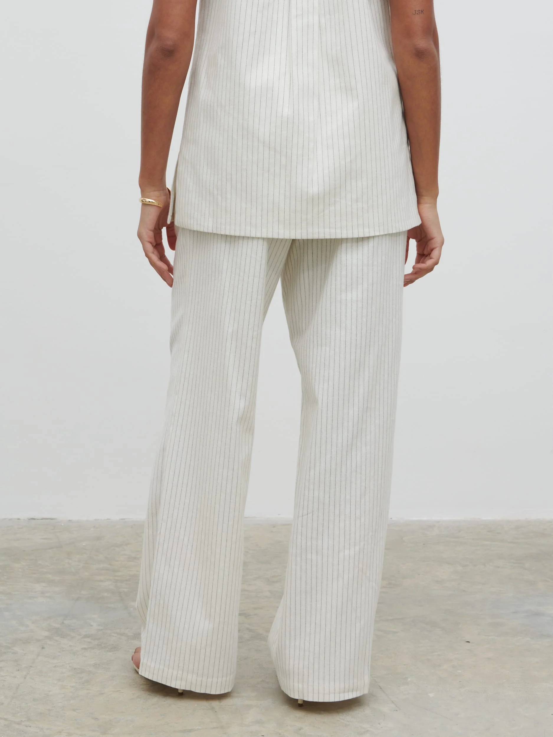Harlee Straight Leg Trousers - Pinstripe - Image 5
