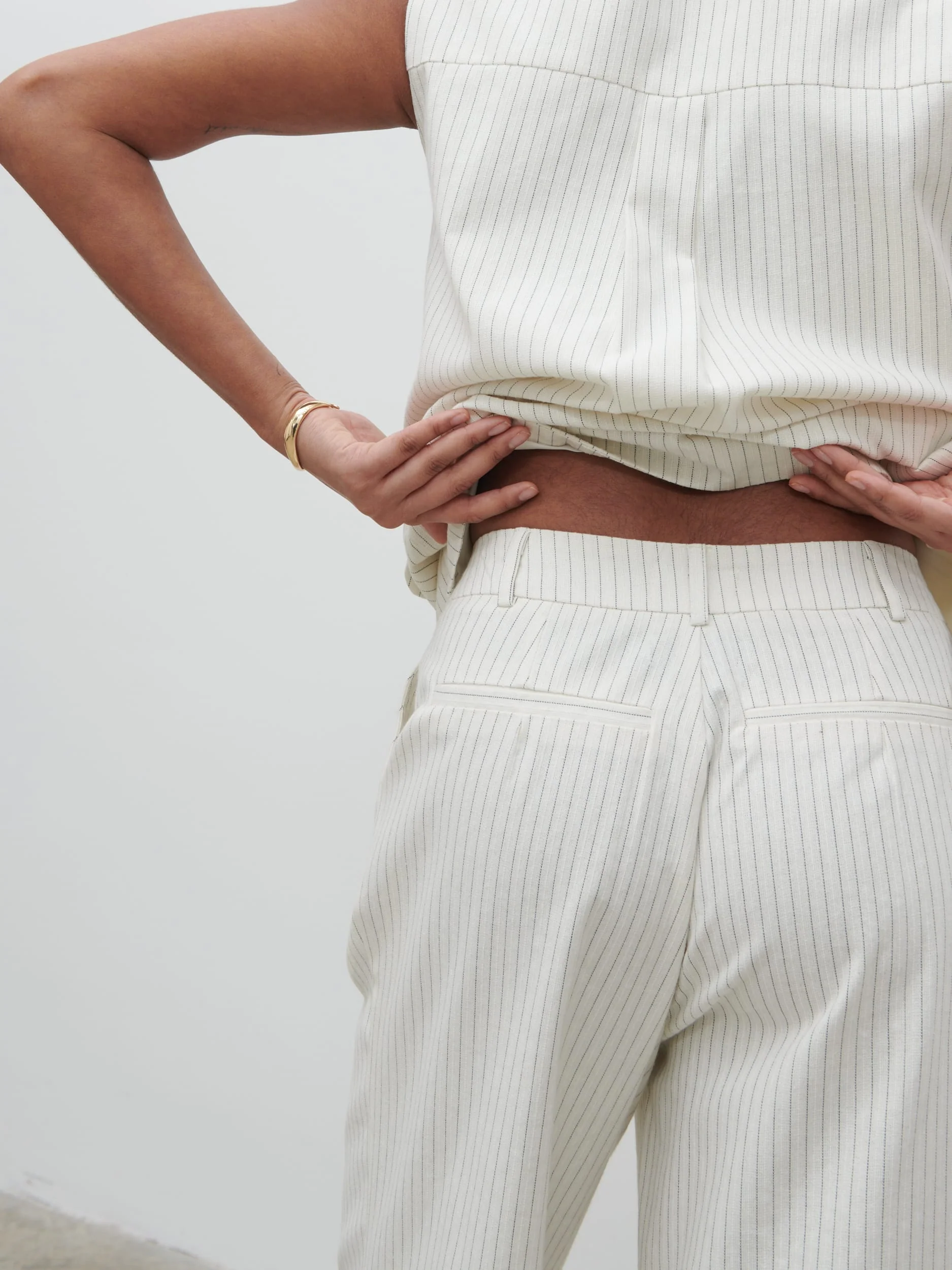 Harlee Straight Leg Trousers - Pinstripe - Image 6