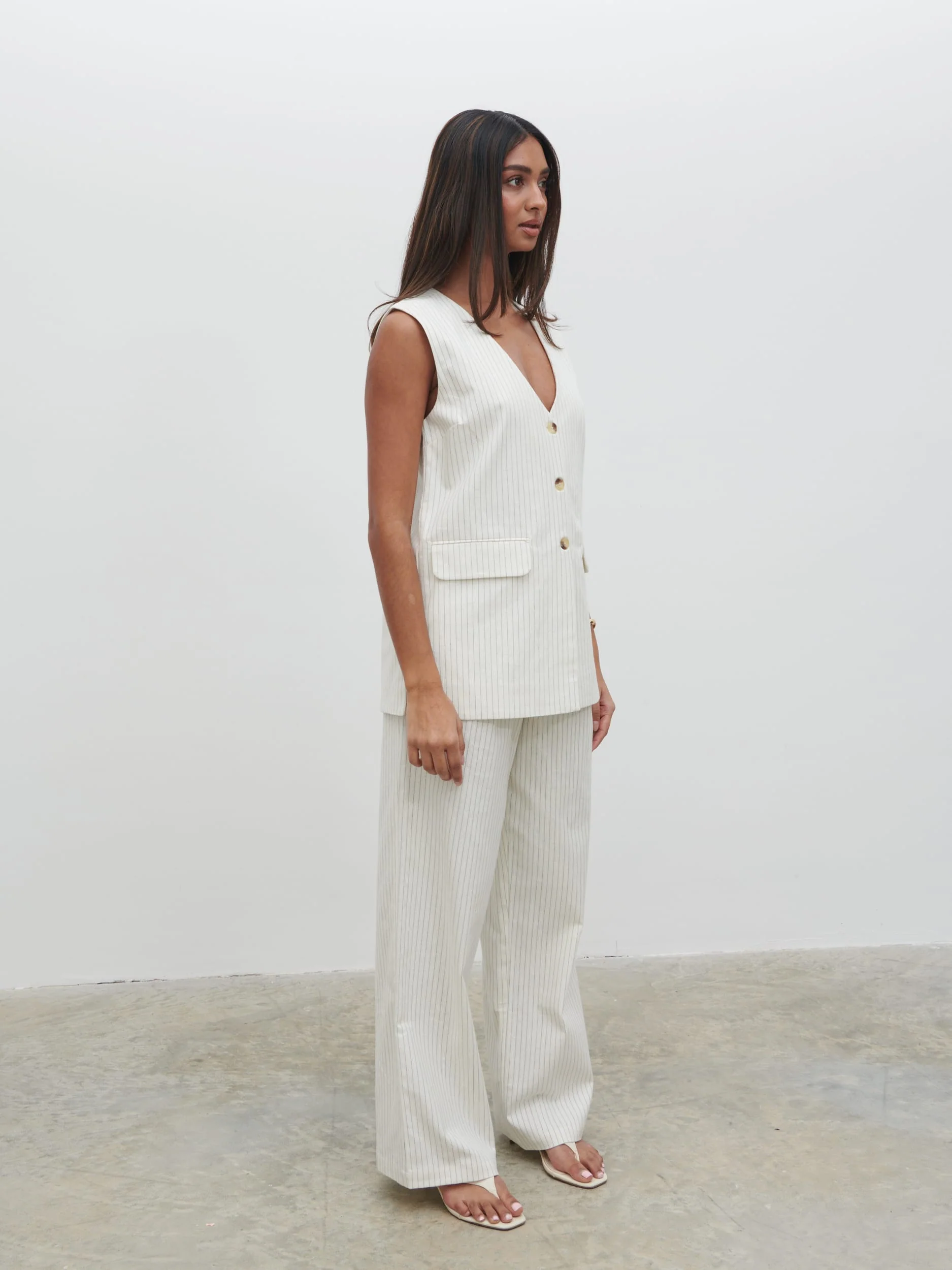 Harlee Waistcoat - Pinstripe - Image 6