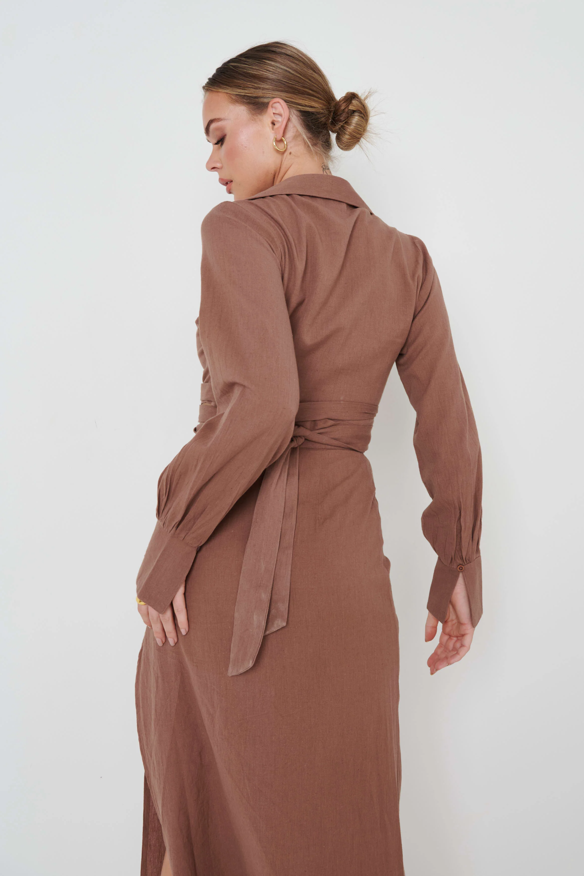 Harrie Tie Blouse - Brown - Image 3