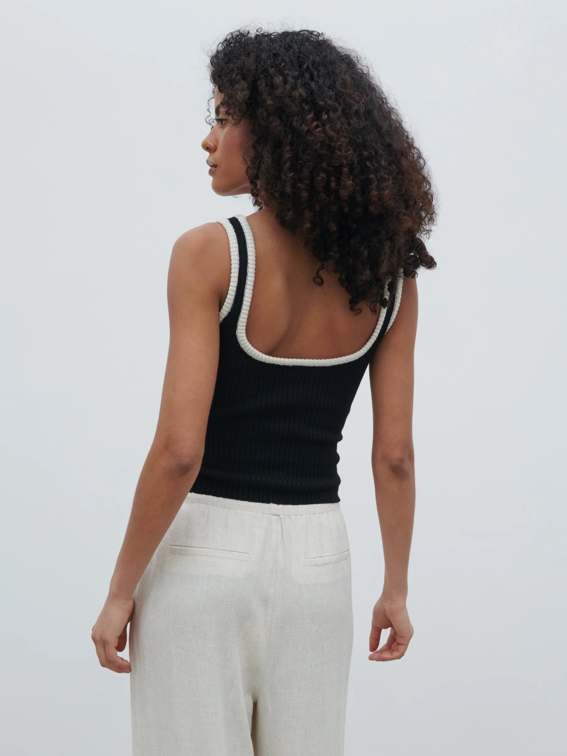 Hartley Knit Top - Black Contrast - Image 4