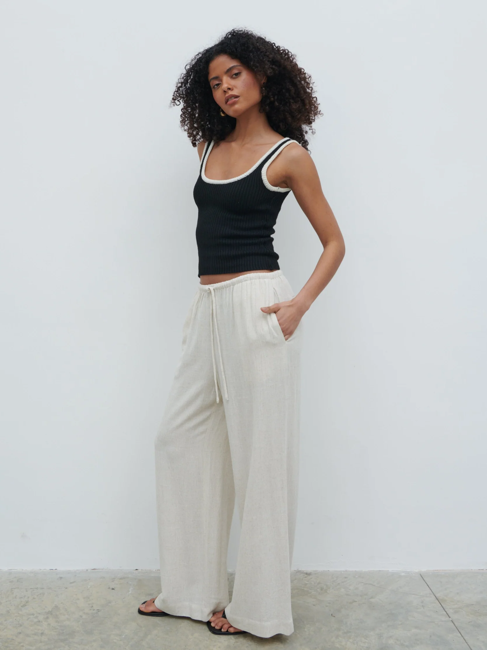 Hartley Knit Top - Black Contrast - Image 5