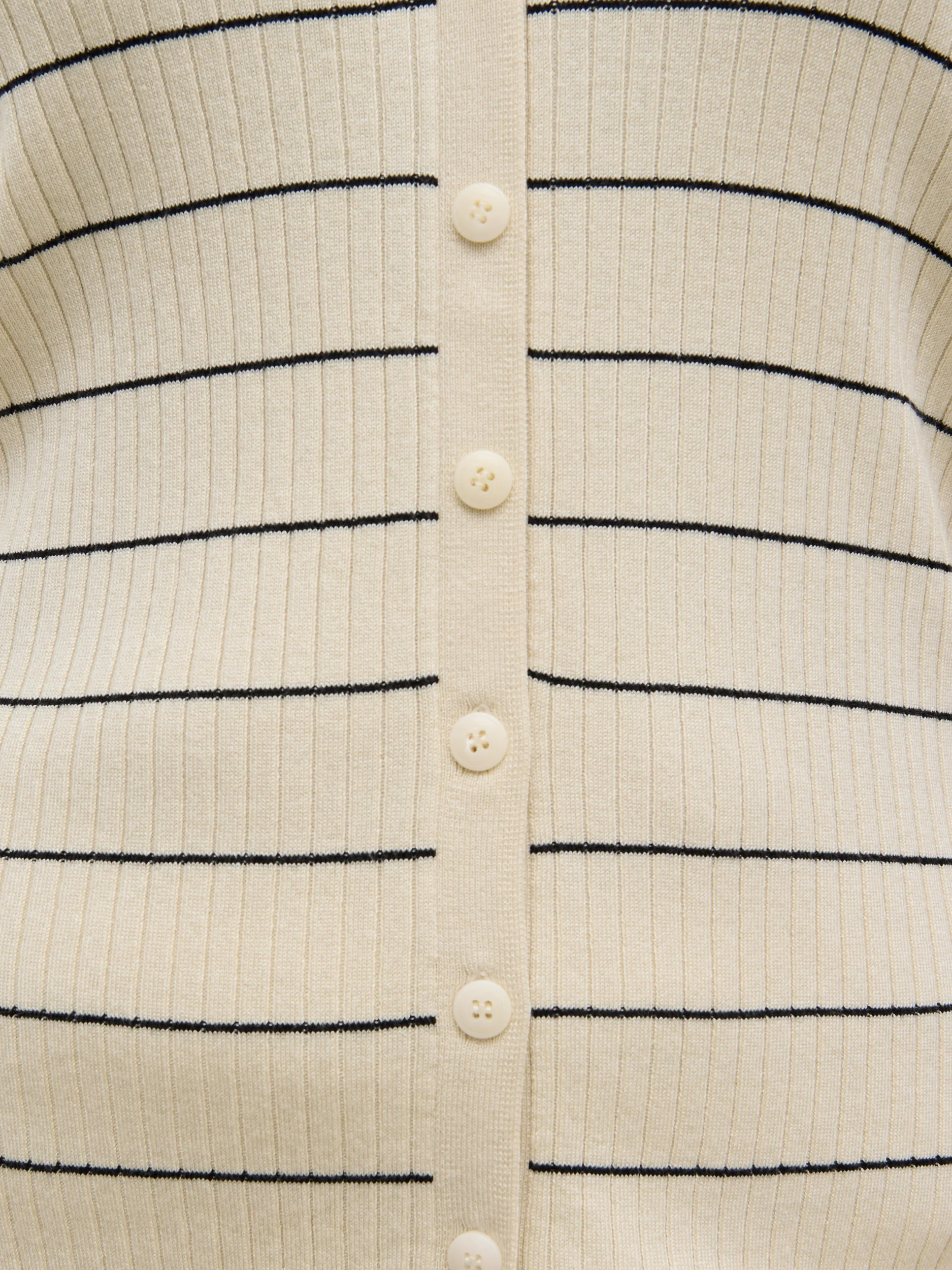 Hattie Stripe Knit Waistcoat Curve - Cream and Black - Image 3