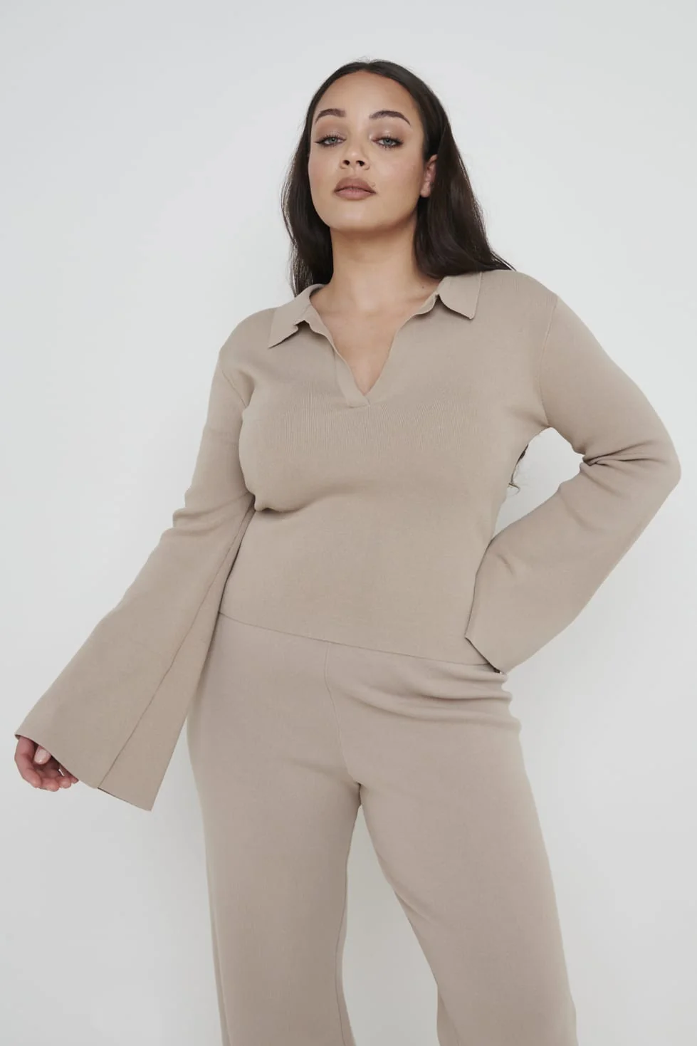 Hayden Knit Top - Beige - Image 7