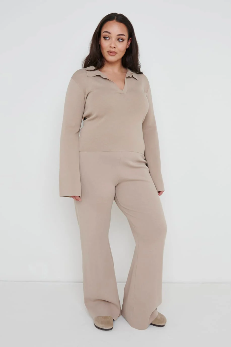 Hayden Knit Trousers - Beige - Image 5