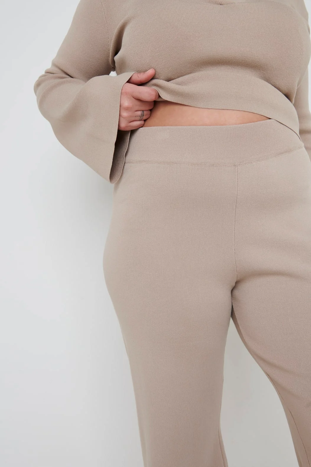 Hayden Knit Trousers - Beige - Image 6