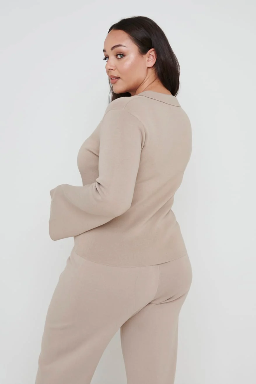 Hayden Knit Trousers - Beige - Image 7