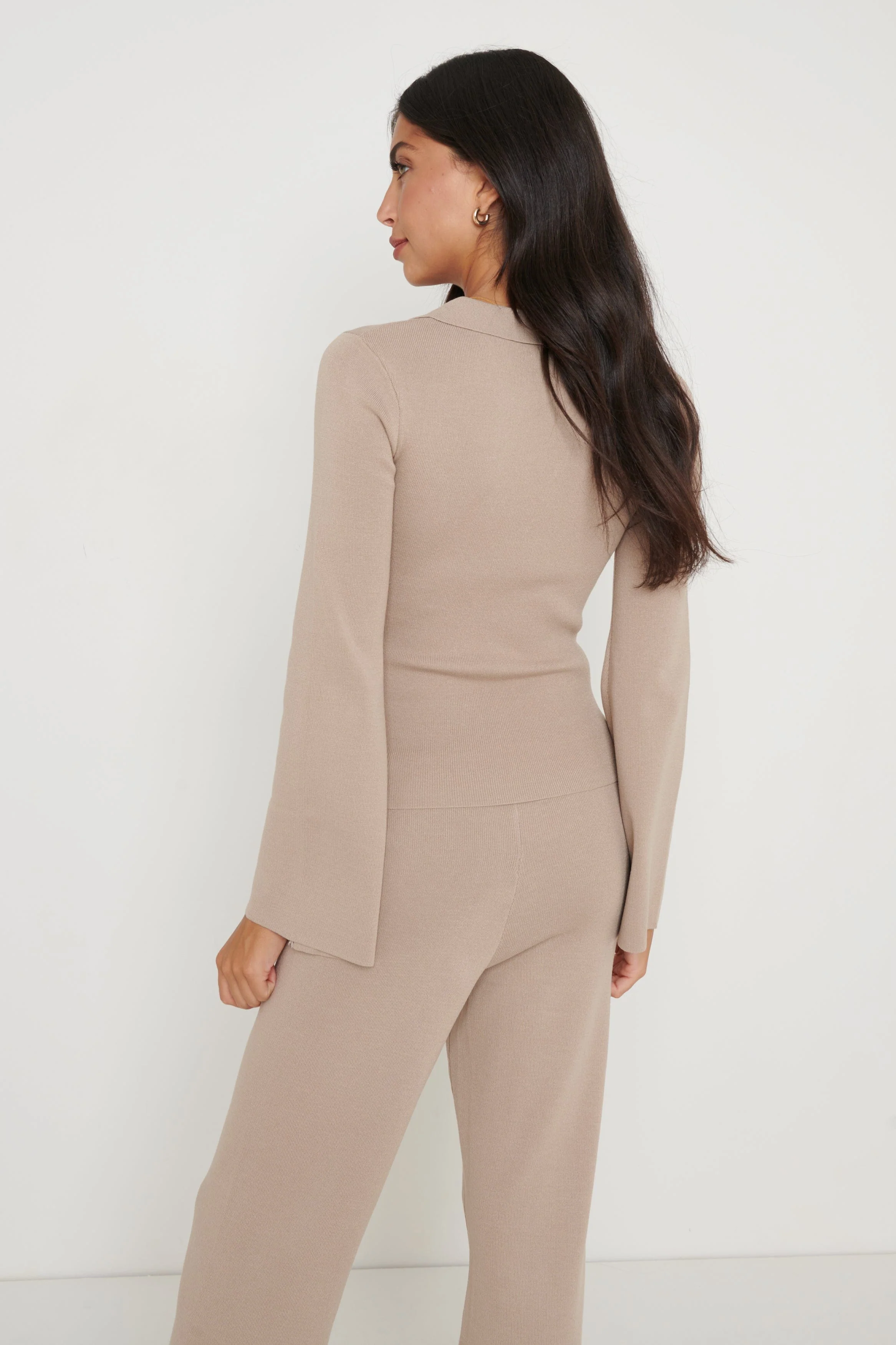 Hayden Knit Trousers - Beige - Image 4