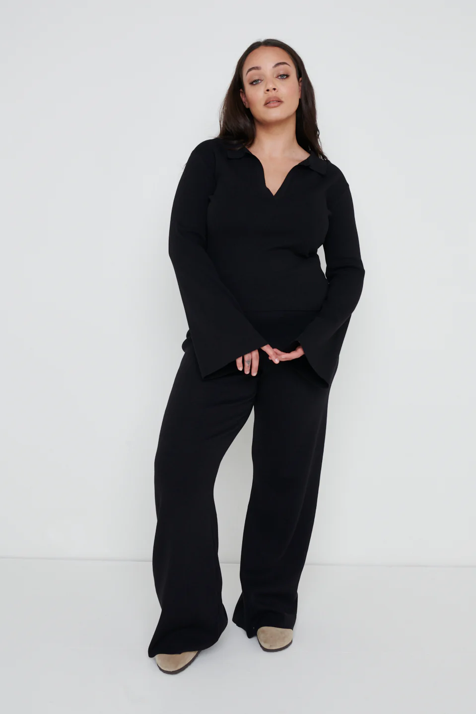 Hayden Knit Trousers - Black - Image 5