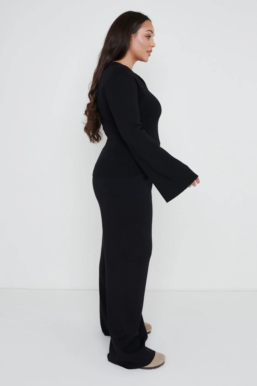 Hayden Knit Trousers - Black - Image 6