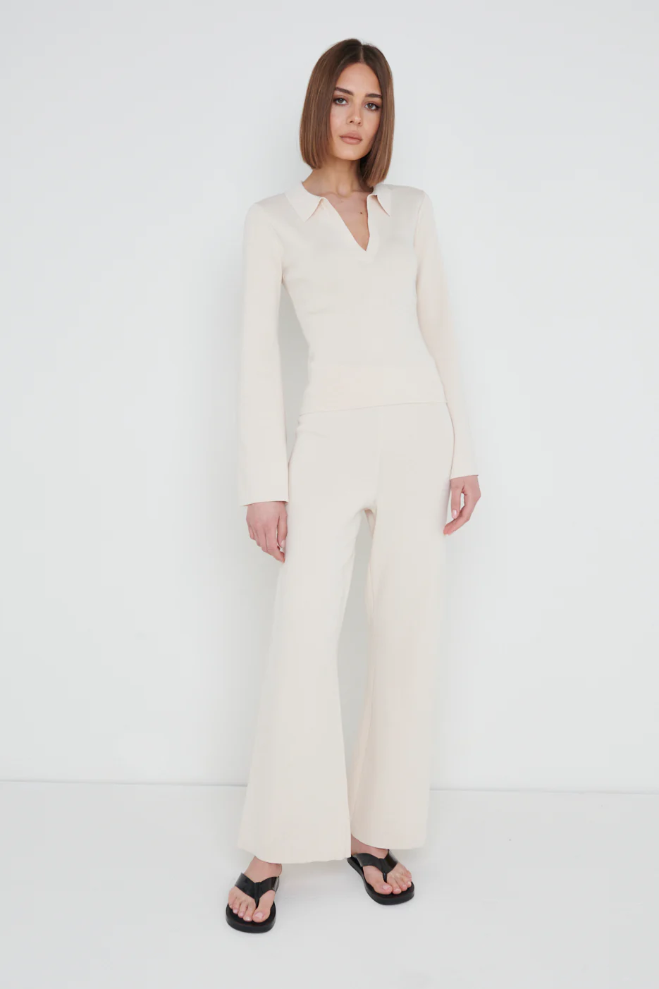 Hayden Knit Trousers - Cream - Image 4
