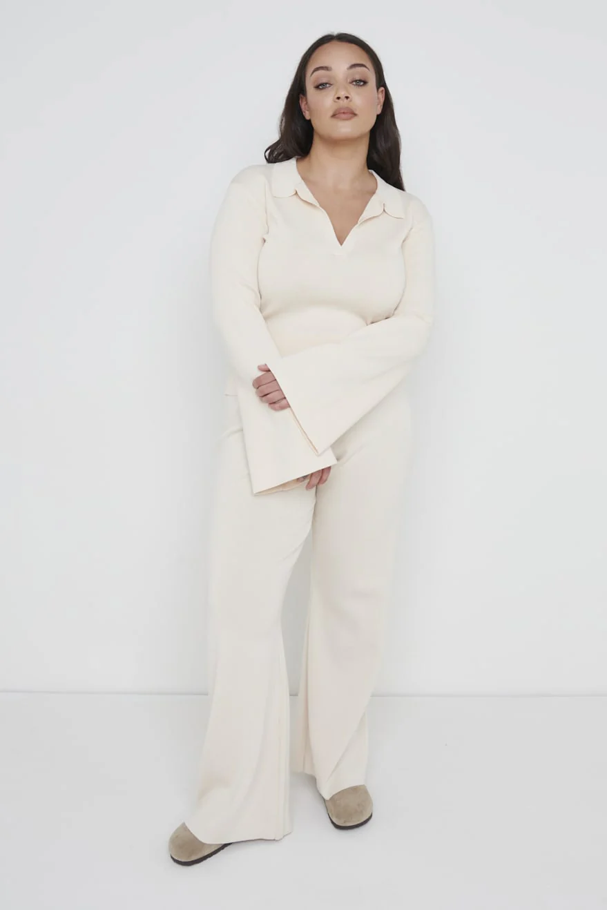 Hayden Knit Trousers - Cream - Image 8