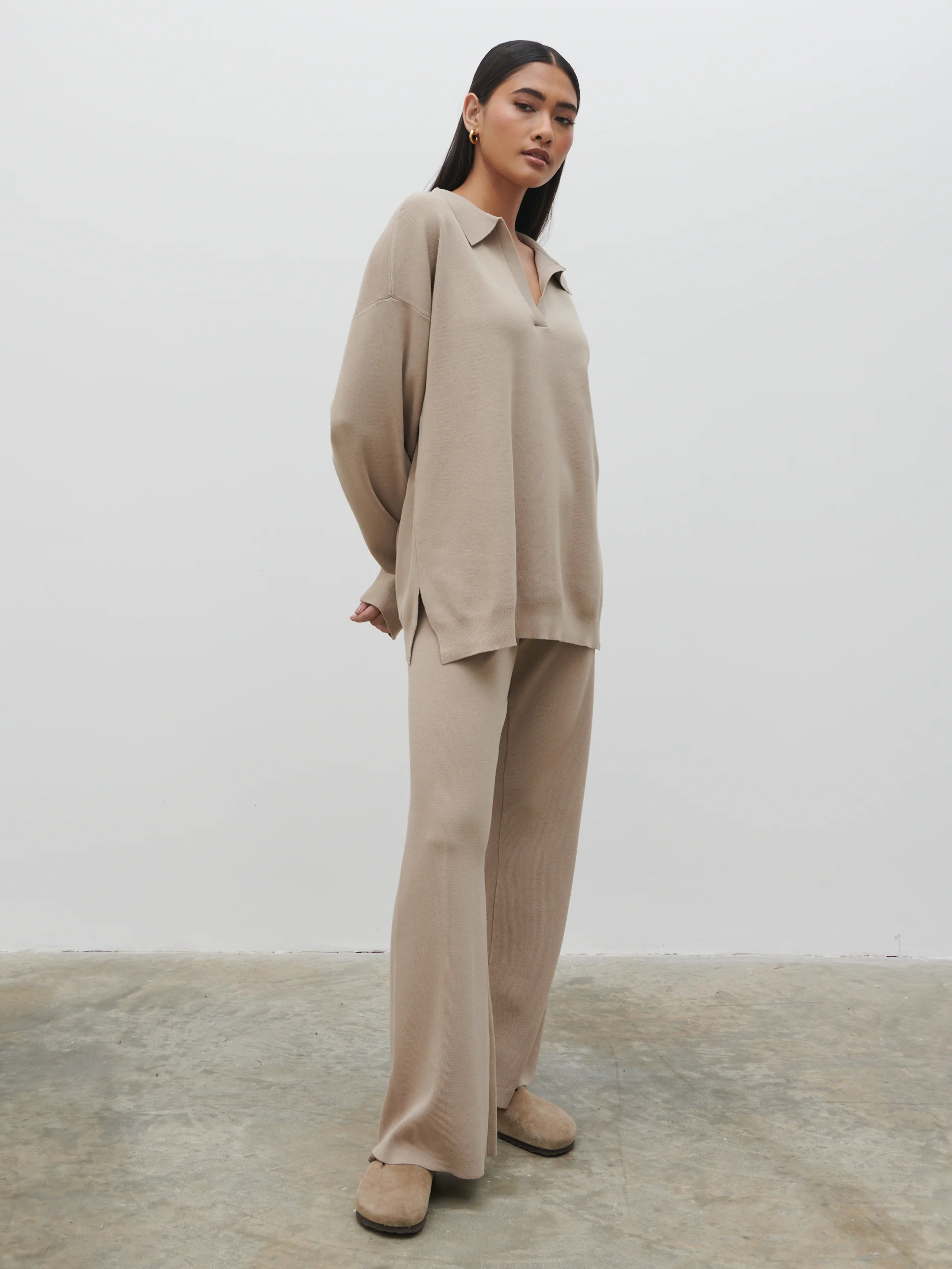 Hayden Oversized Knit Jumper - Beige - Image 4