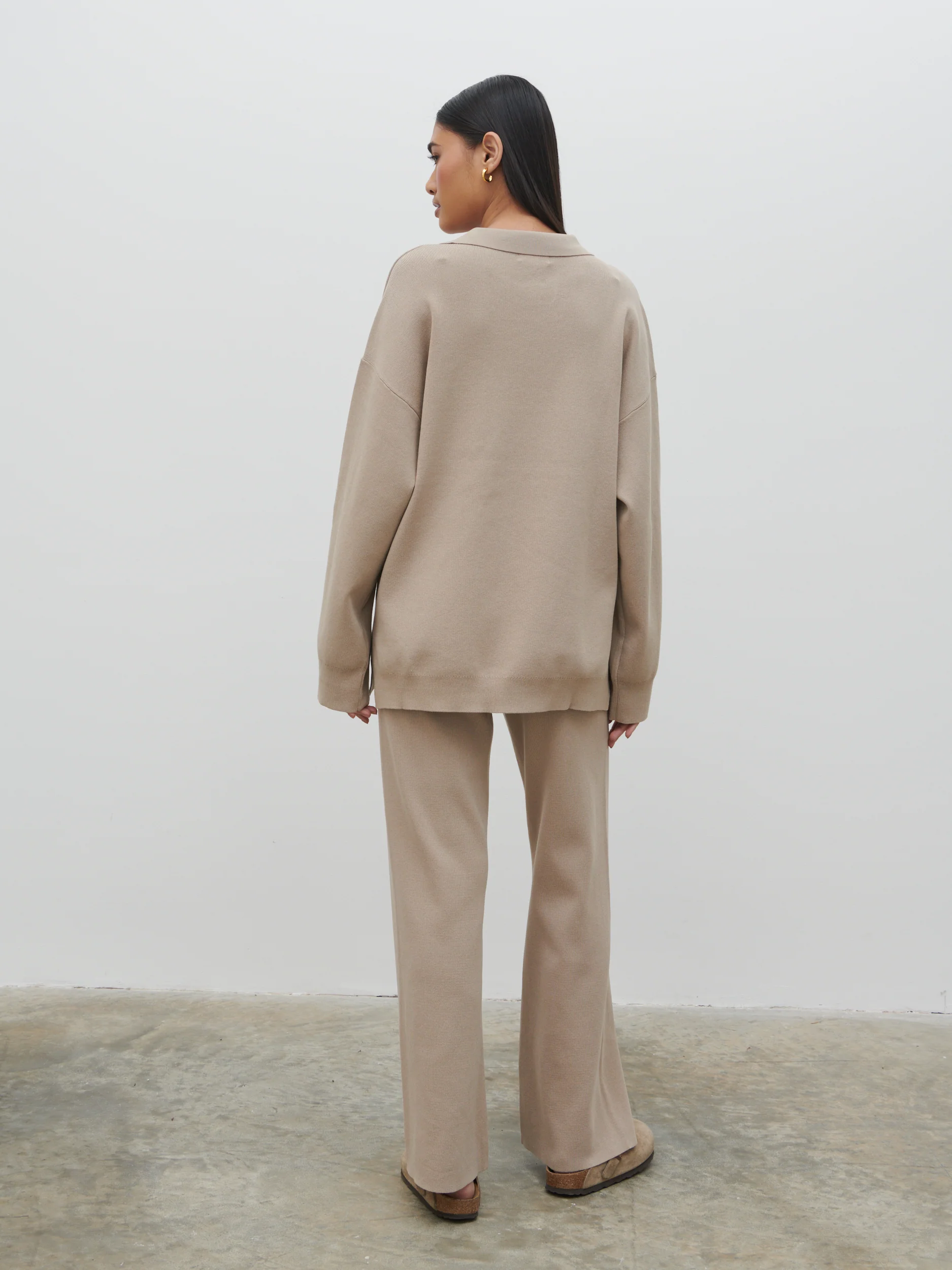 Hayden Oversized Knit Jumper - Beige - Image 5