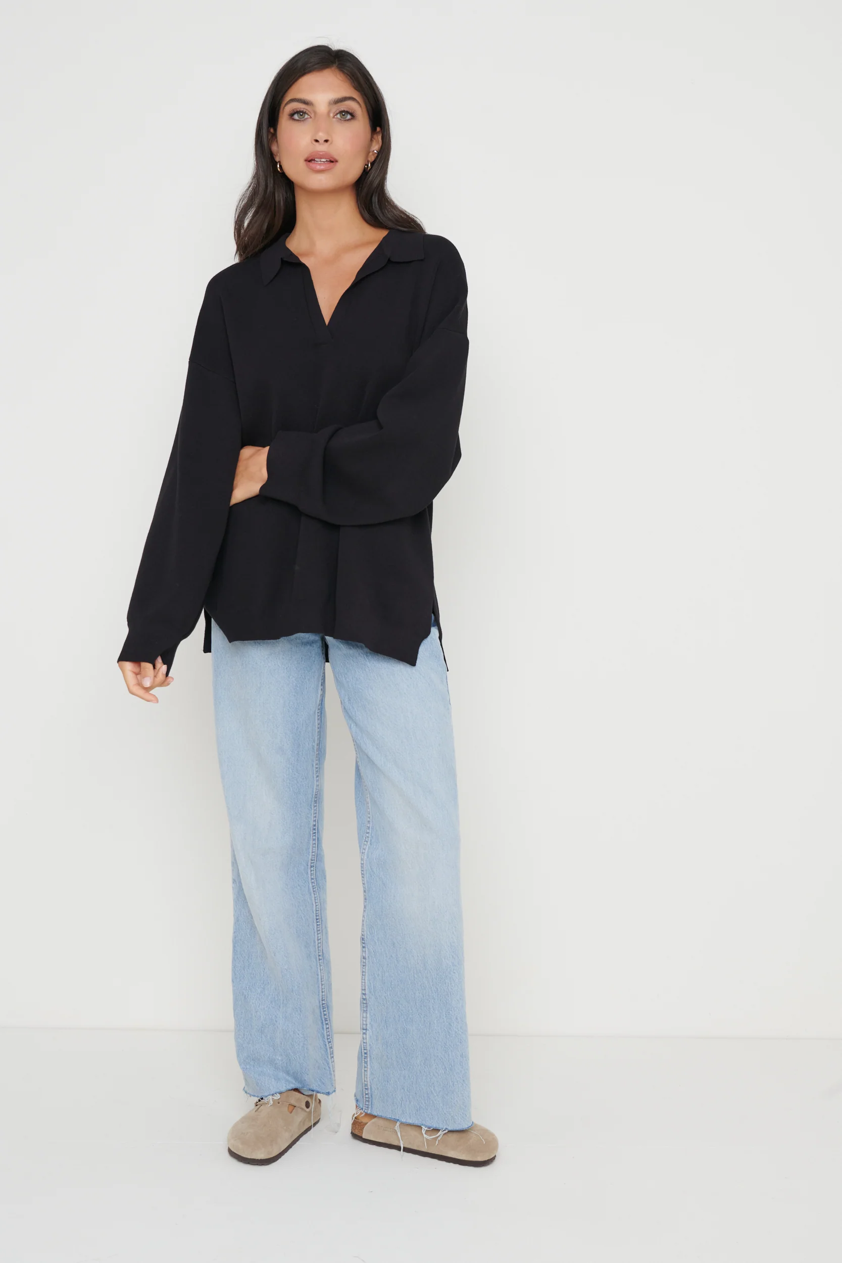 Hayden Oversized Knit Jumper - Black - Image 6