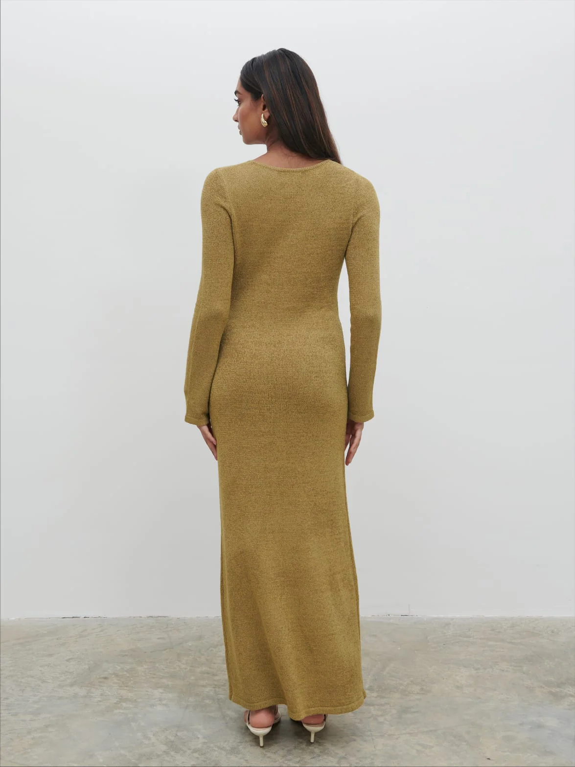 Hazel Knit Maxi Dress - Olive - Image 3