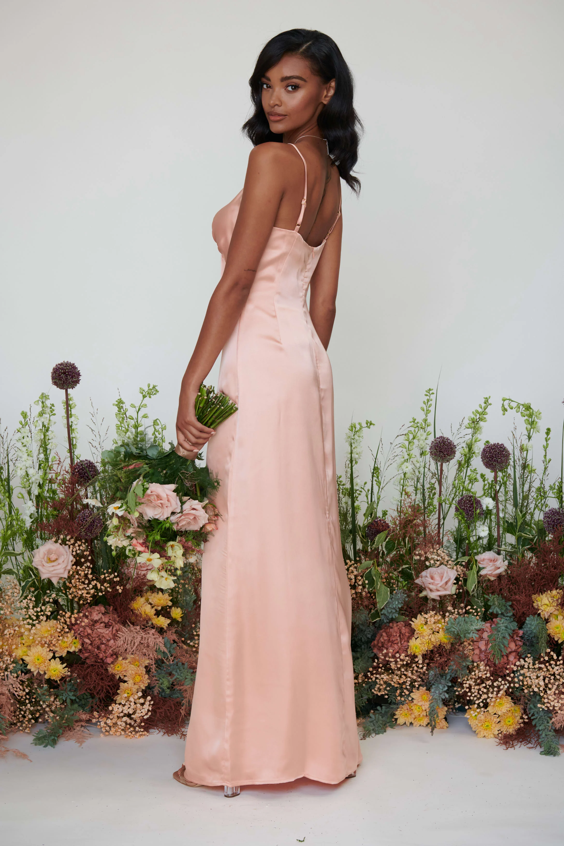 Ines Recycled Maxi Bridesmaids Dress - Matte True Blush - Image 2