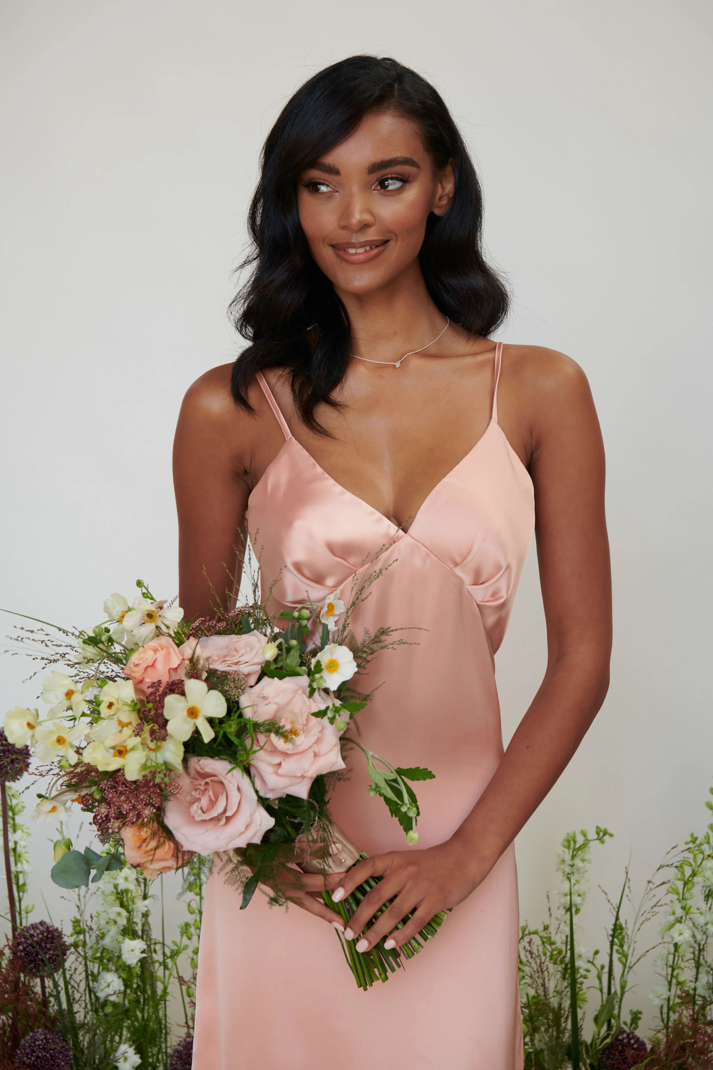 Ines Recycled Maxi Bridesmaids Dress - Matte True Blush - Image 3