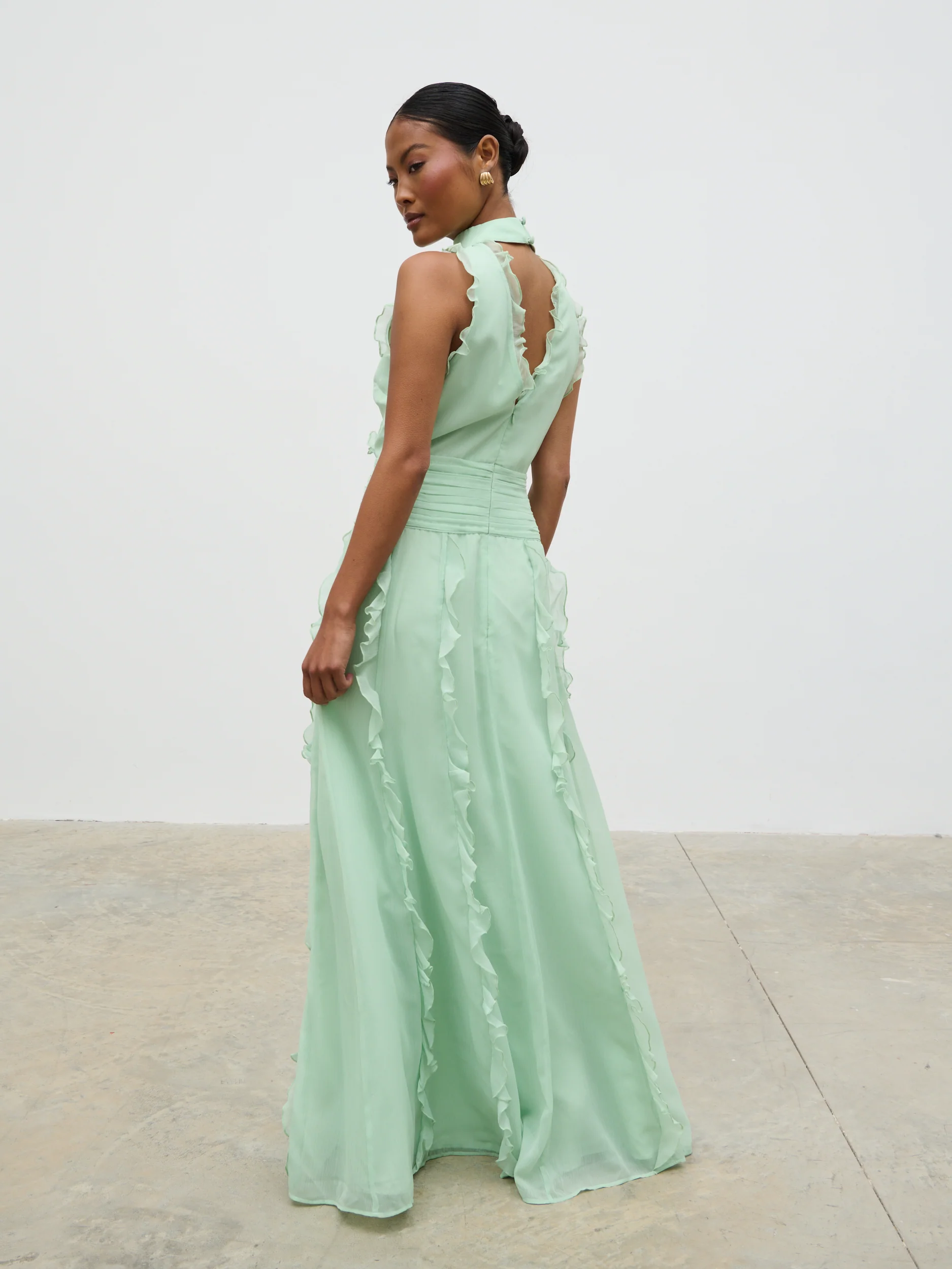 Ingrid Ruffle Maxi Dress - Sage - Image 6