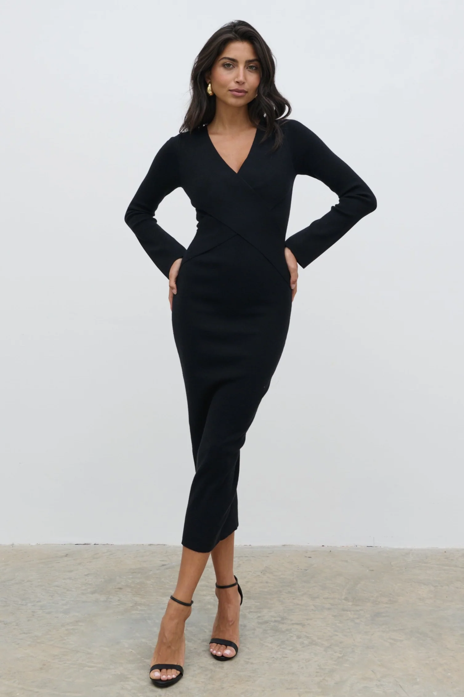 Jacklin Wrap Midaxi Dress - Black - Image 5