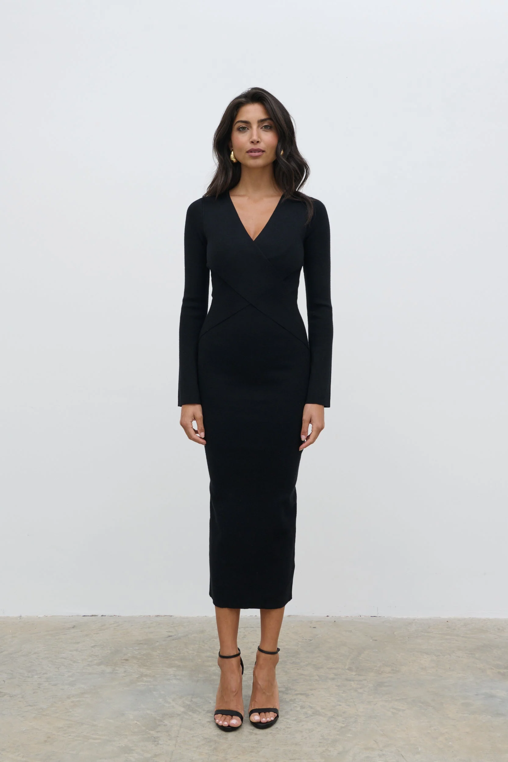Jacklin Wrap Midaxi Dress - Black - Image 6