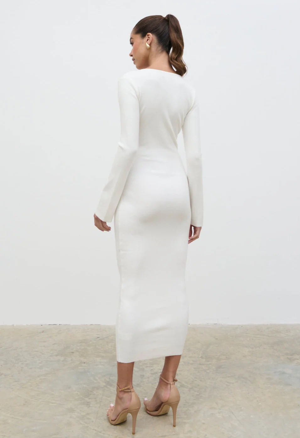 Jacklin Wrap Midaxi Dress - Cream - Image 4