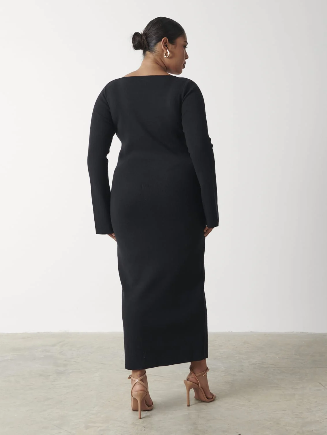 Jacklin Wrap Midaxi Dress Curve - Black - Image 3
