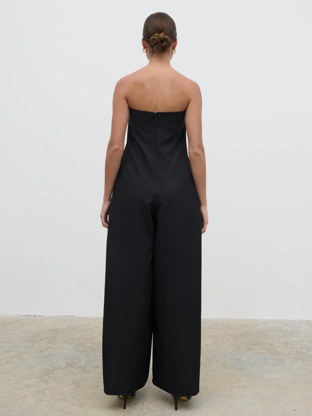 Jaden Bandeau Wide Leg Jumpsuit - Black - Image 11