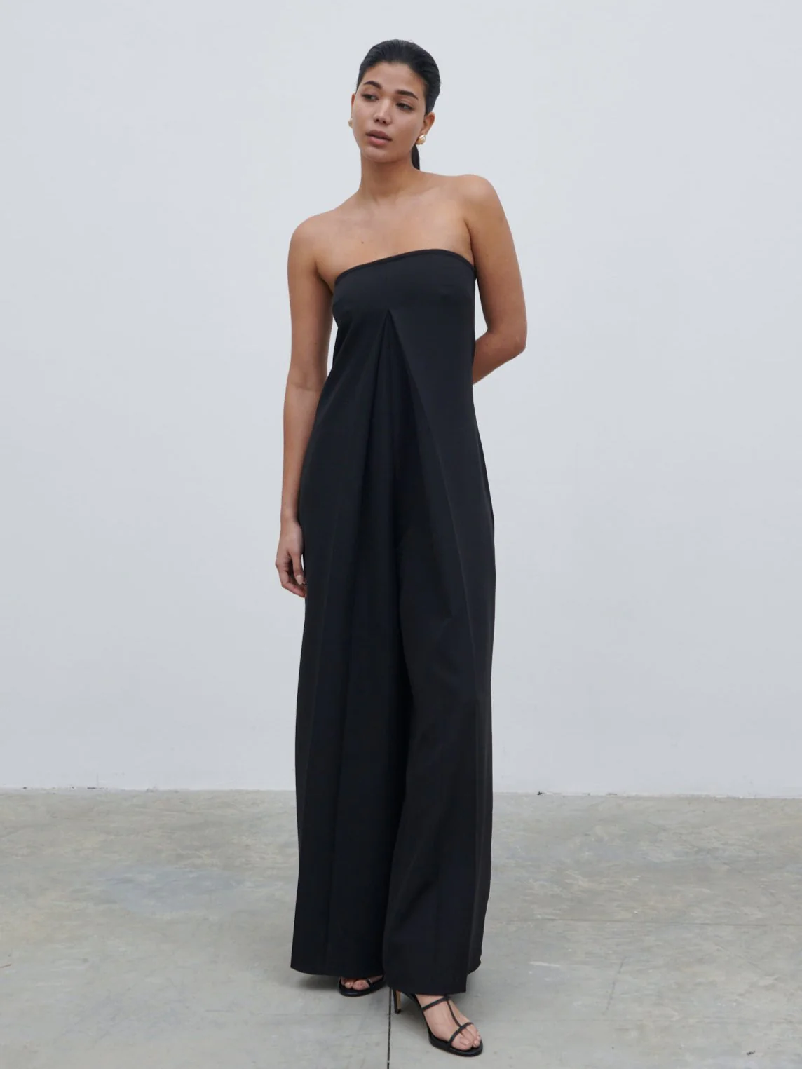 Jaden Bandeau Wide Leg Jumpsuit - Black - Image 3