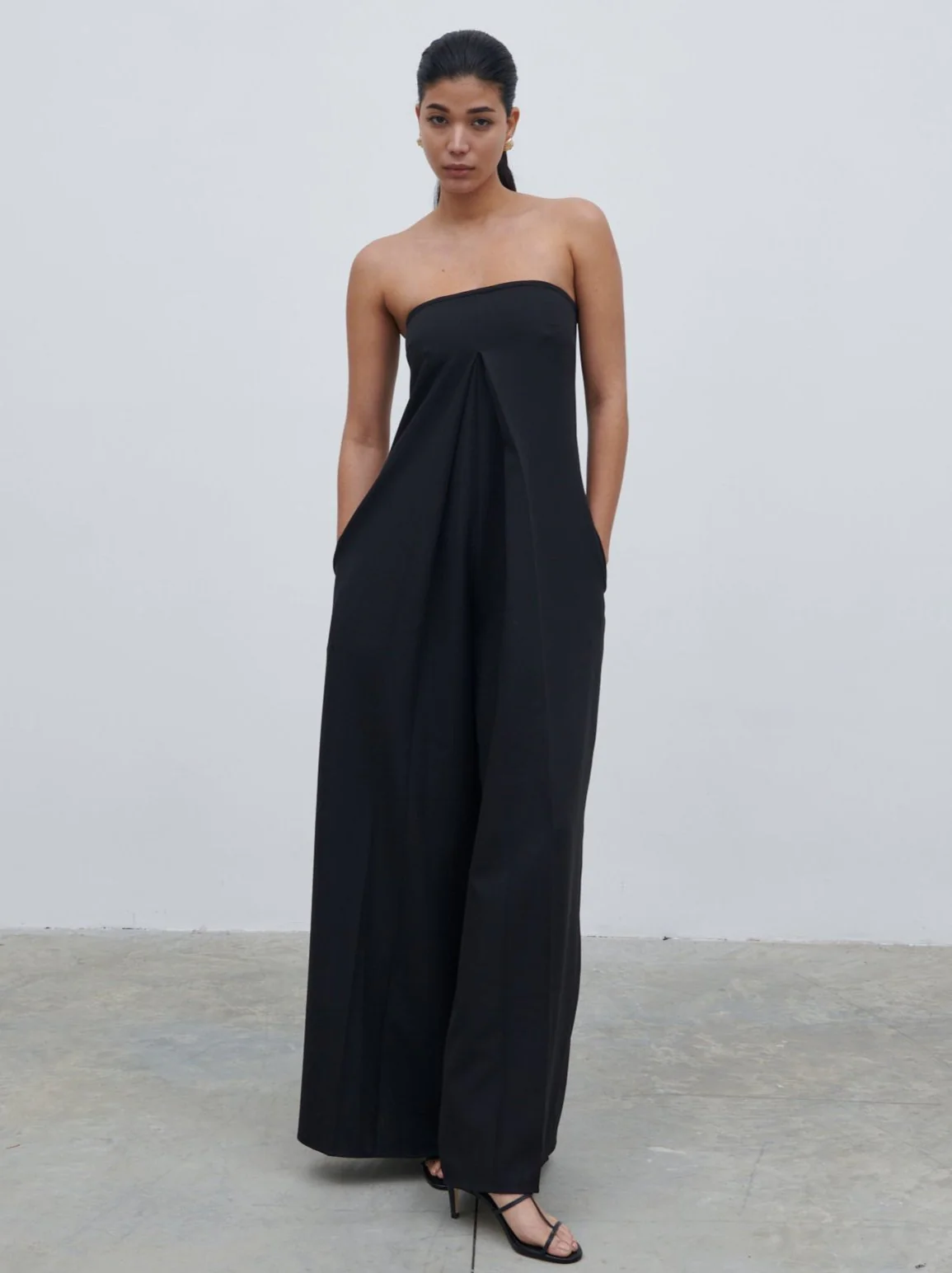 Jaden Bandeau Wide Leg Jumpsuit - Black - Image 5