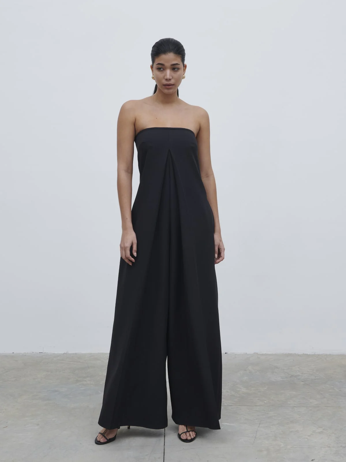 Jaden Bandeau Wide Leg Jumpsuit - Black - Image 6