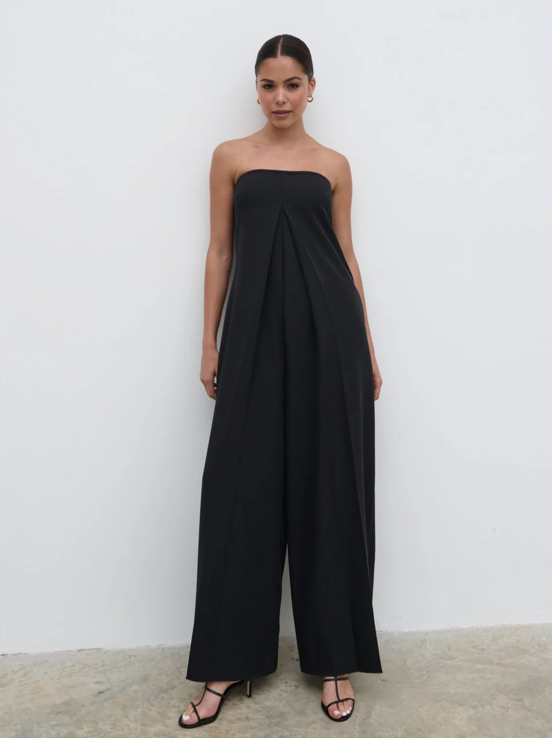 Jaden Bandeau Wide Leg Jumpsuit - Black - Image 7