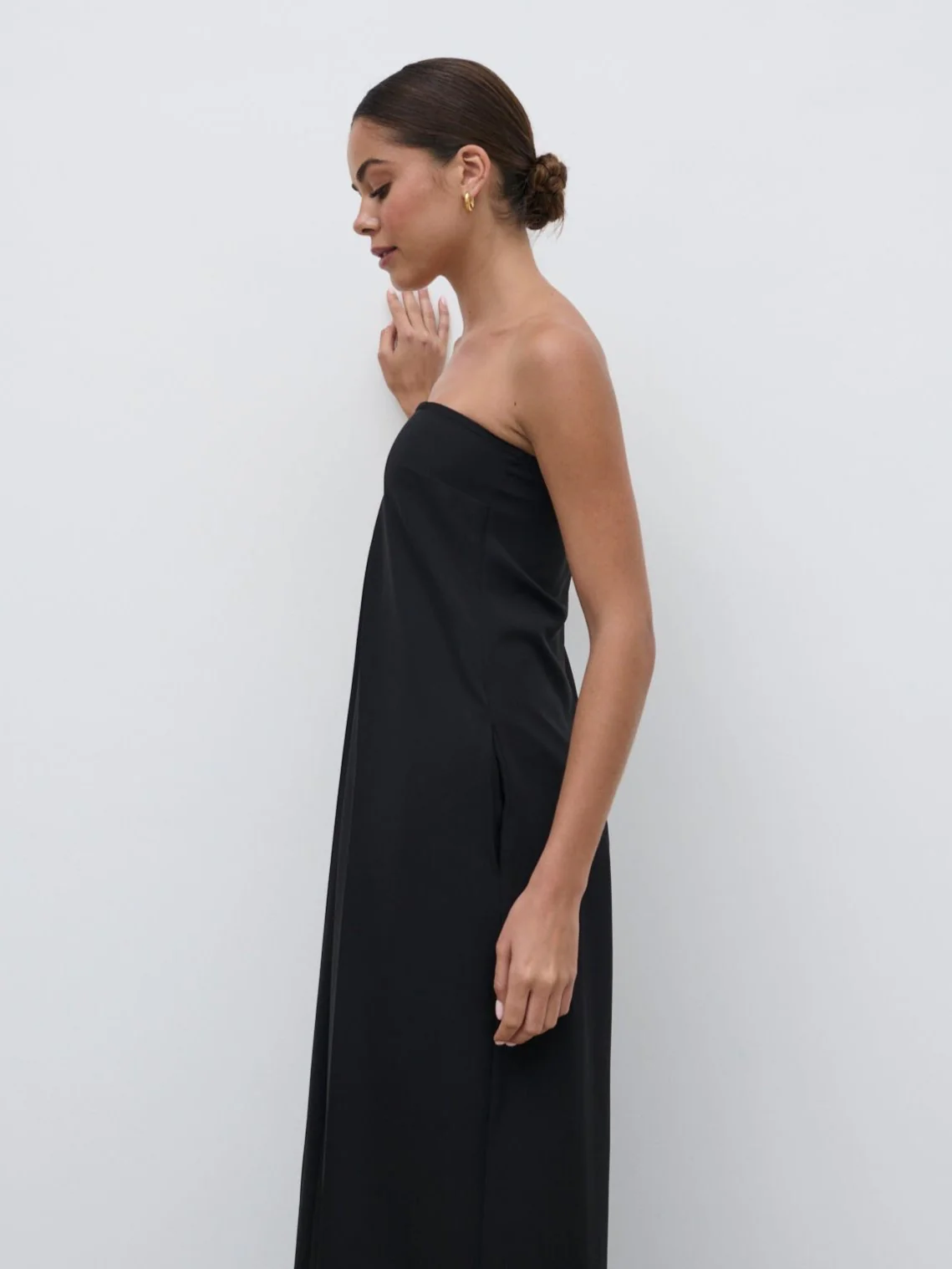 Jaden Bandeau Wide Leg Jumpsuit - Black - Image 8