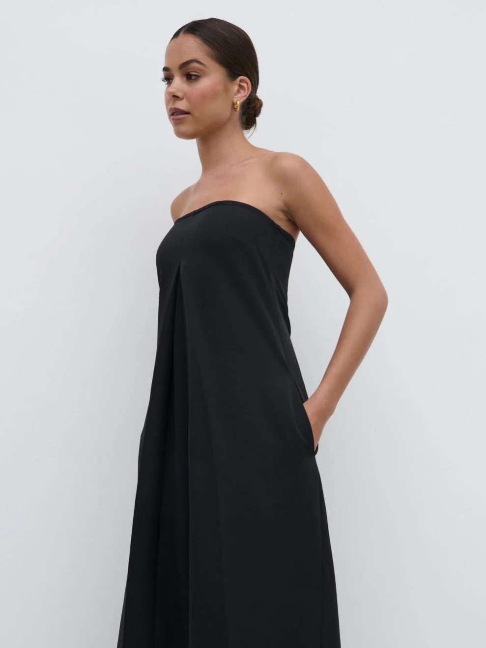 Jaden Bandeau Wide Leg Jumpsuit - Black - Image 9