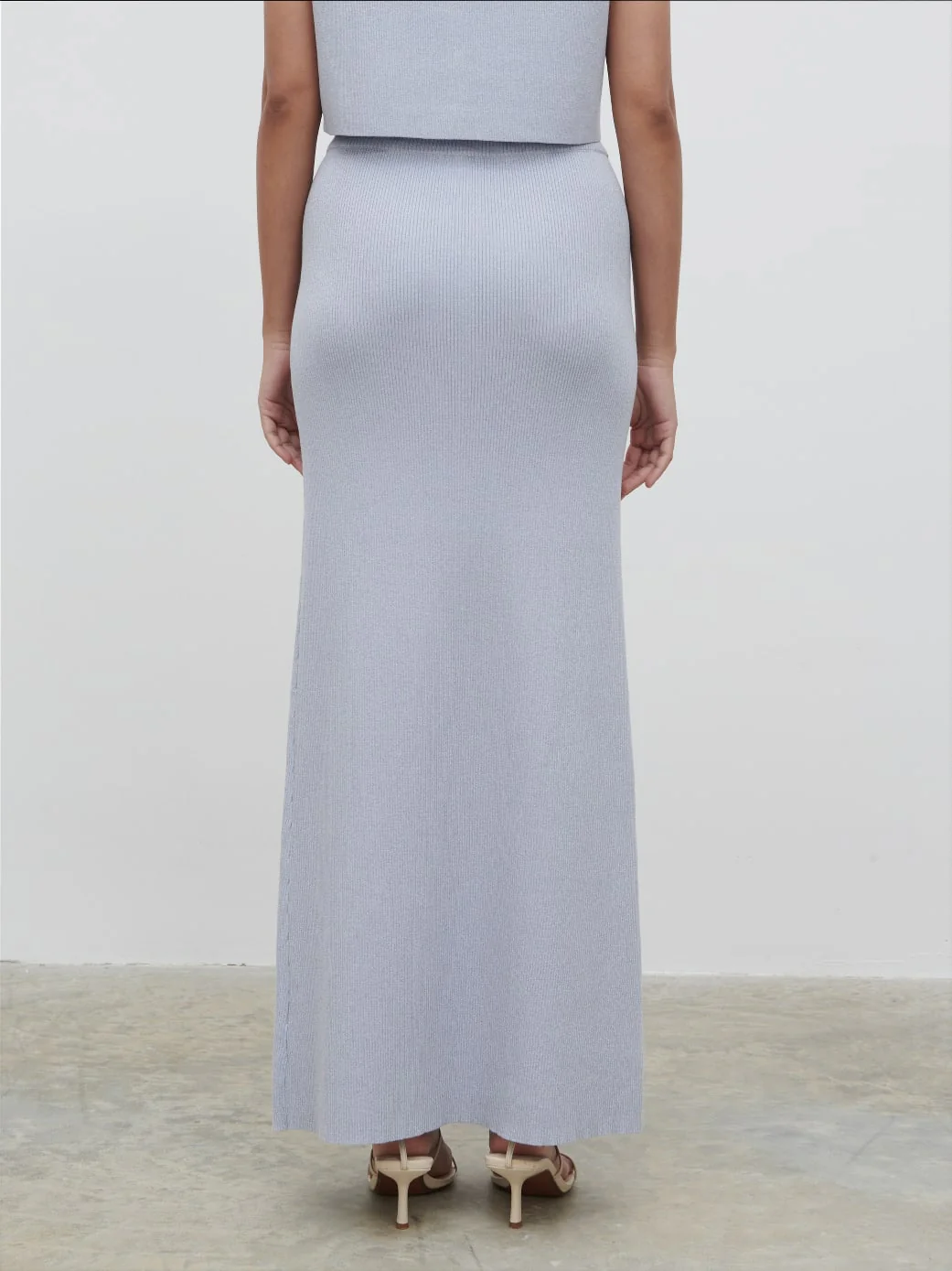 Jasmin Knit Maxi Skirt - Blue Marl - Image 5