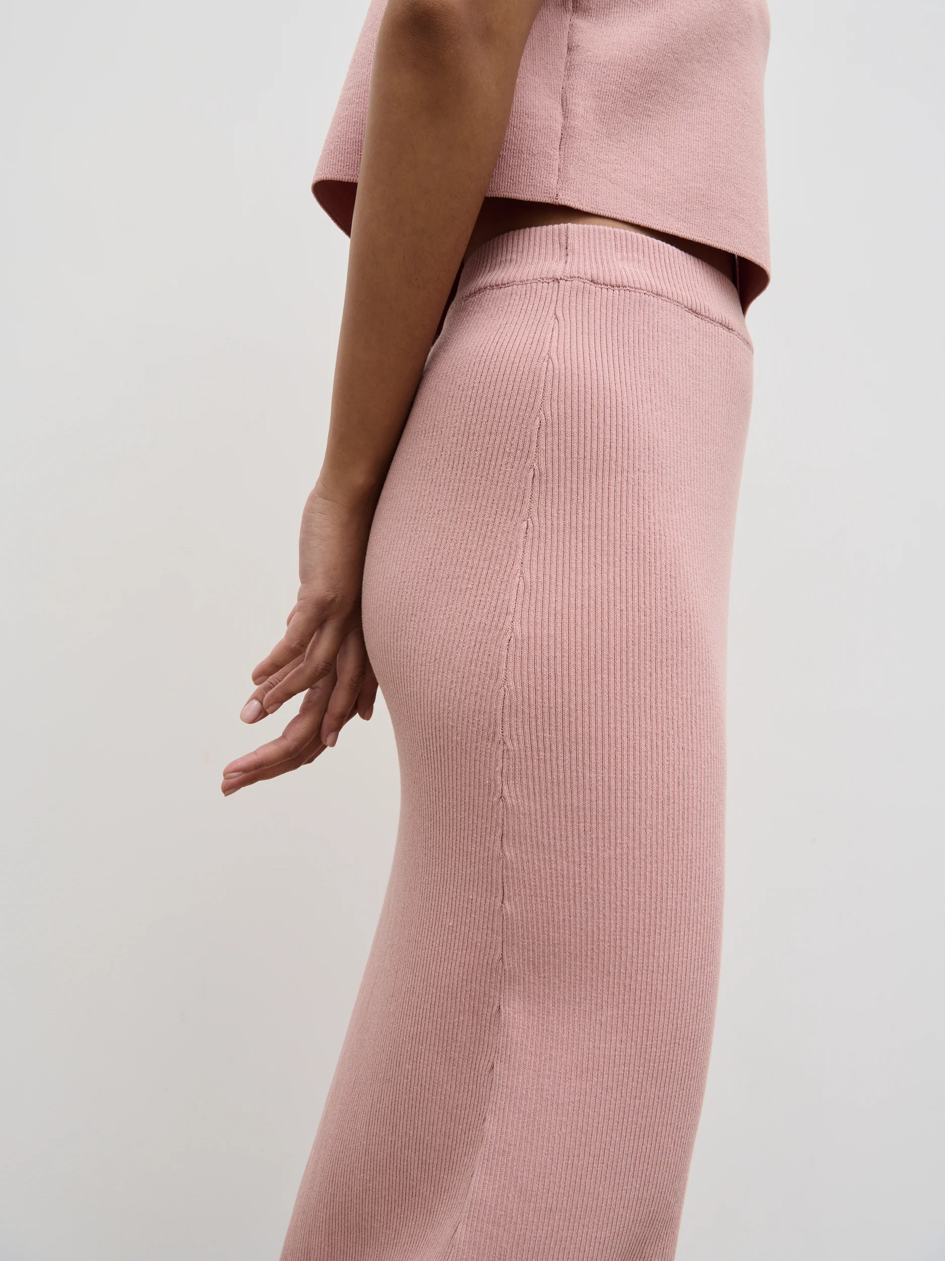 Jasmin Knit Maxi Skirt - Pink - Image 3