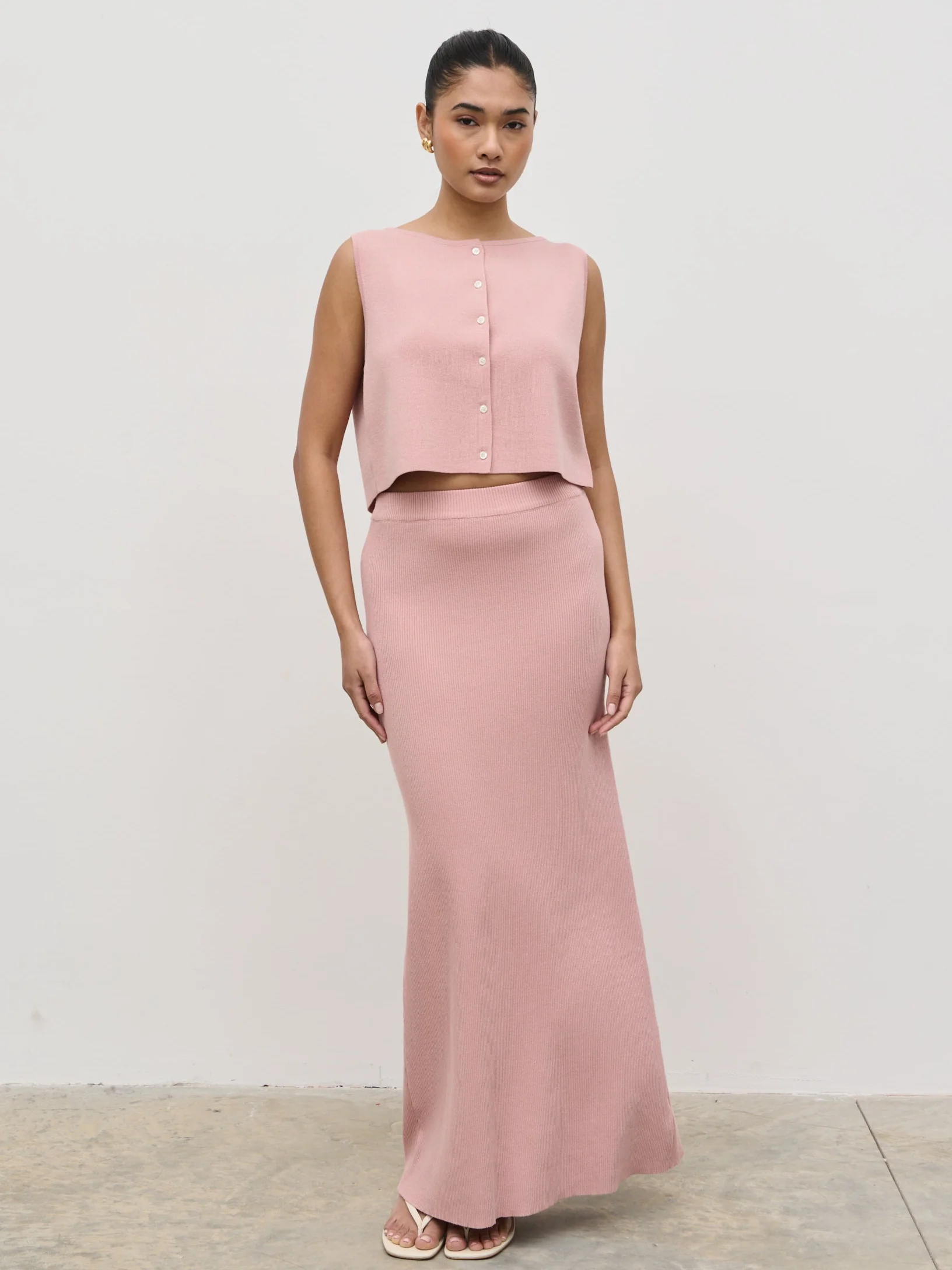 Jasmin Knit Maxi Skirt - Pink - Image 6