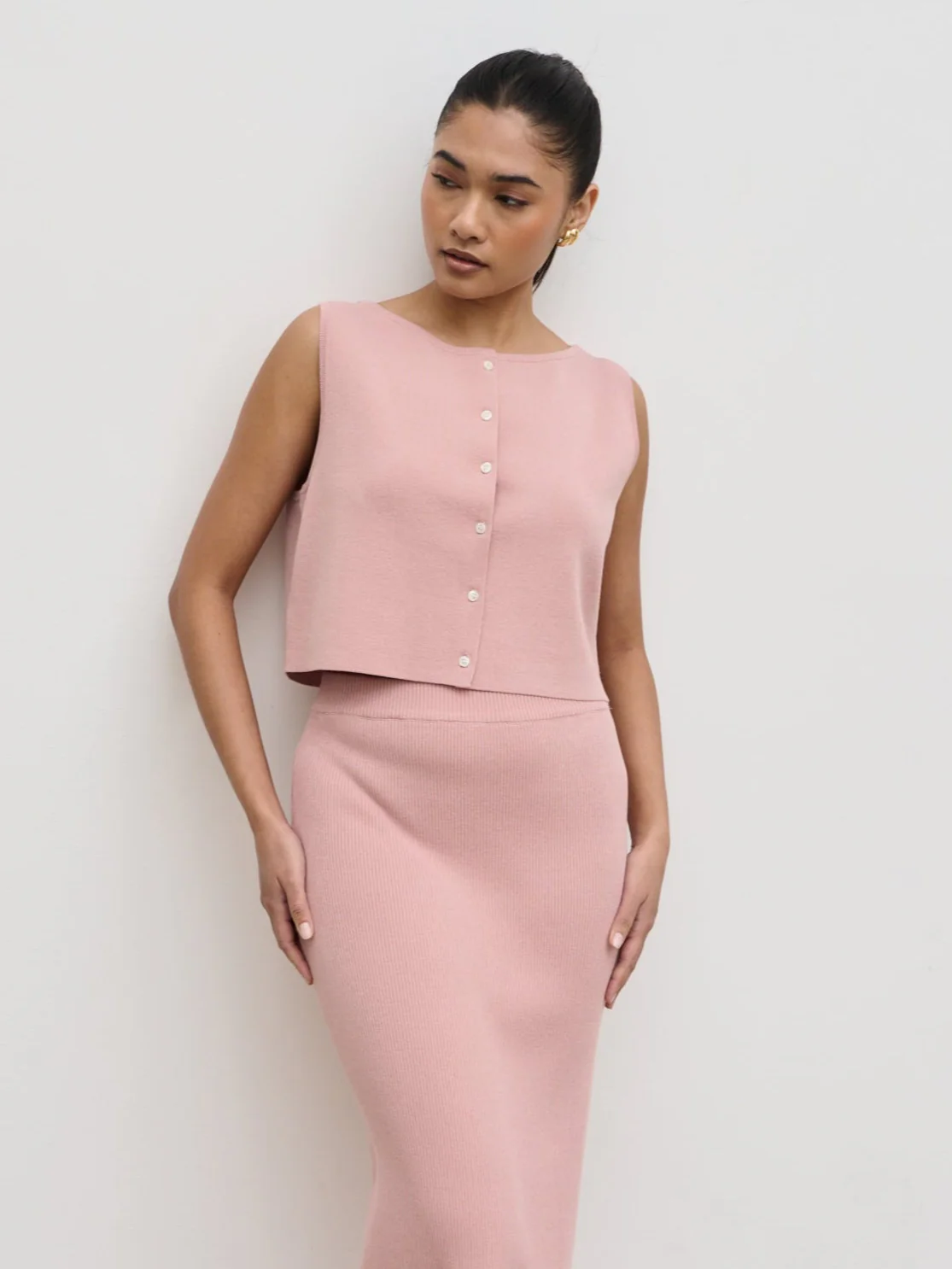 Jasmin Knit Waistcoat - Pink - Image 2
