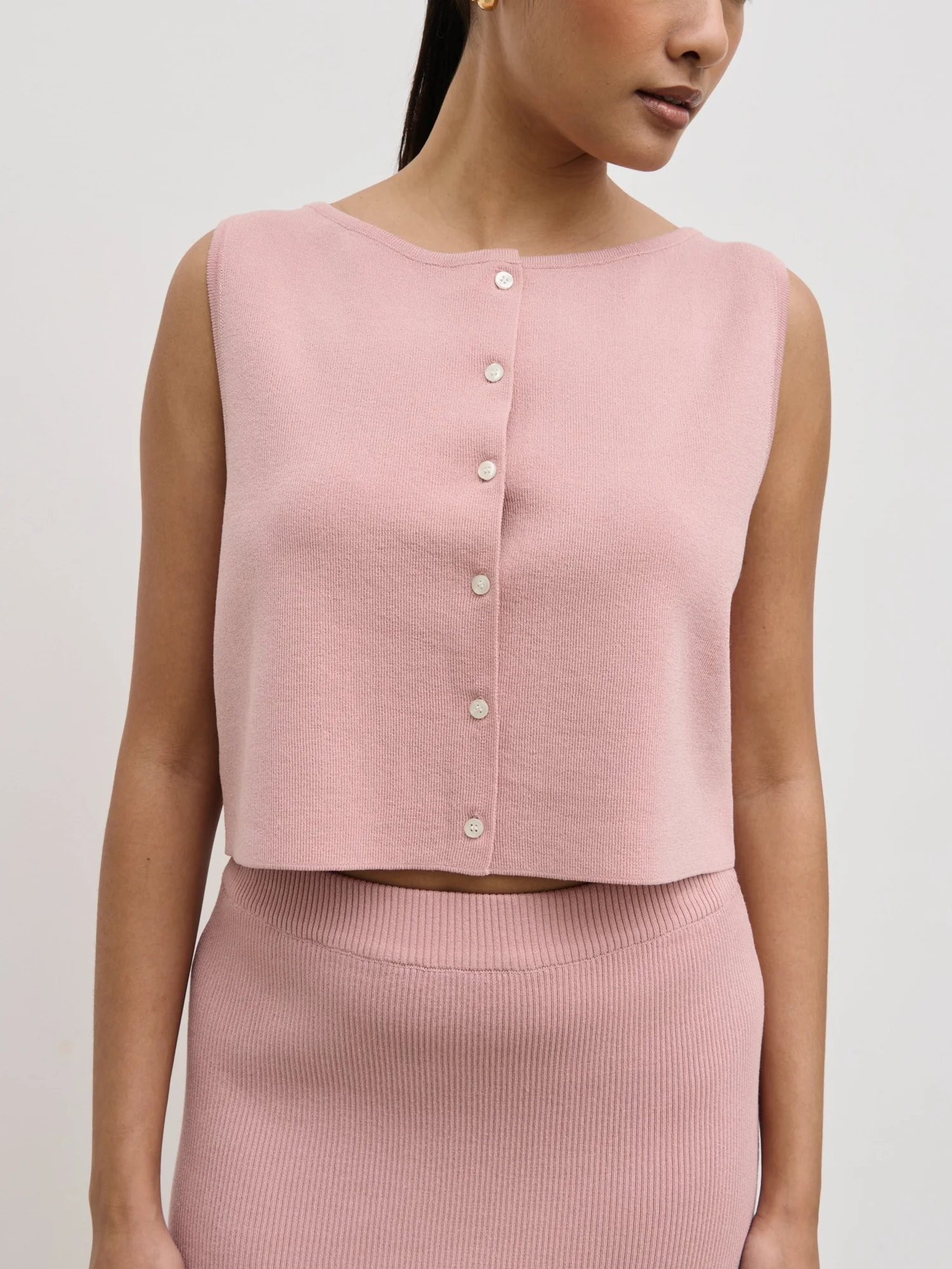Jasmin Knit Waistcoat - Pink - Image 3