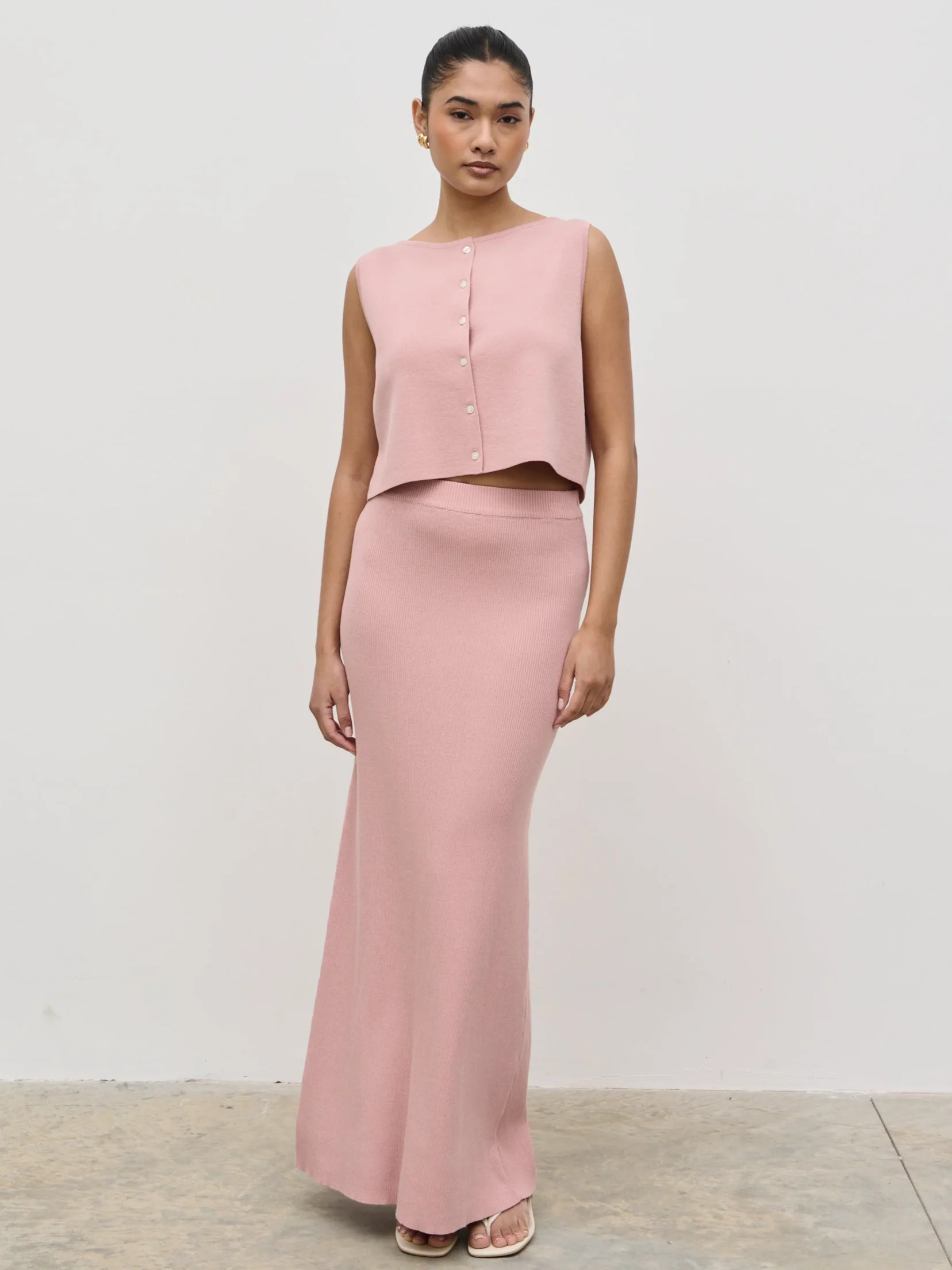 Jasmin Knit Waistcoat - Pink - Image 4