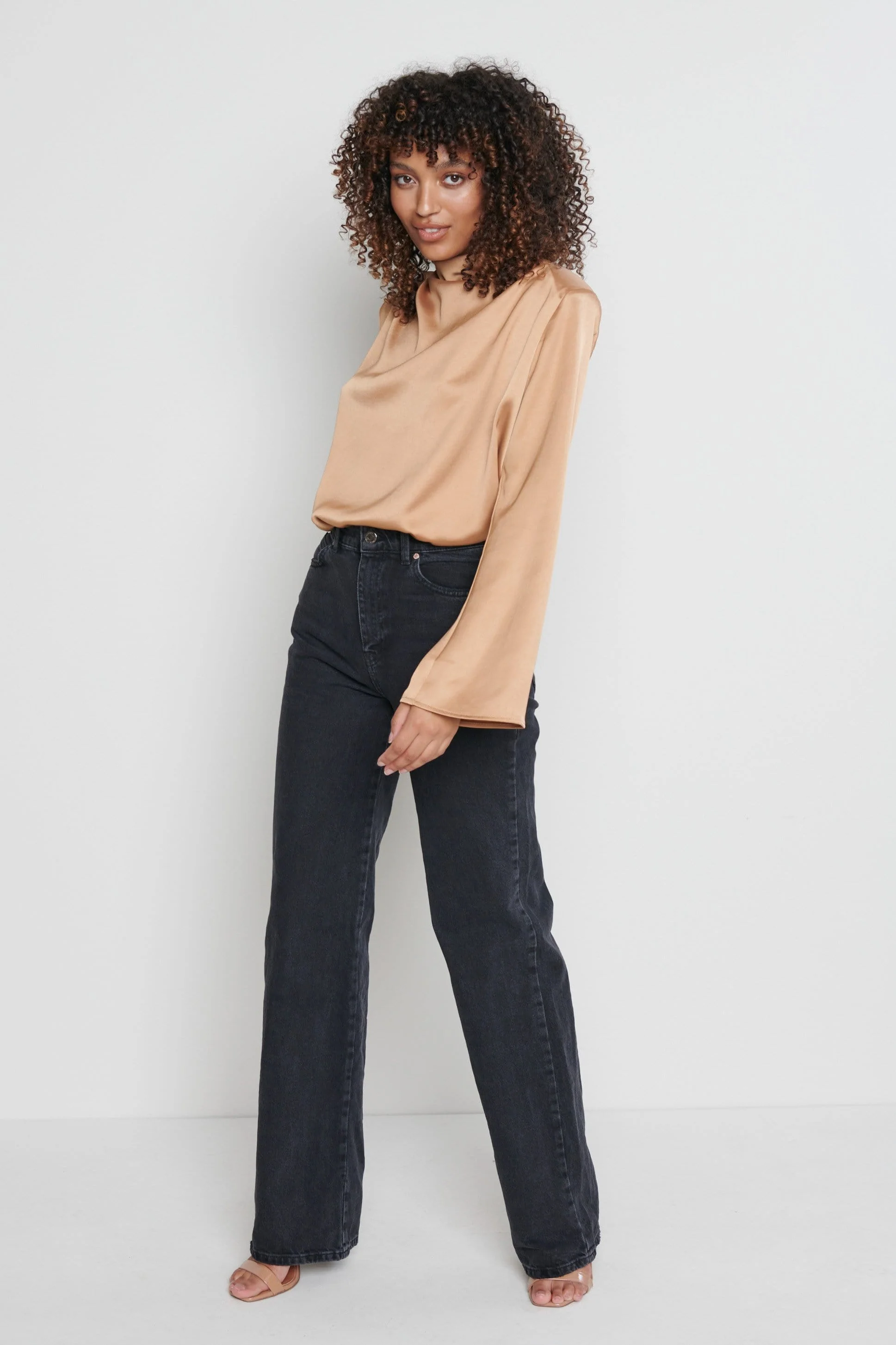 Jayda Cowl Neck Blouse - Brown - Image 7