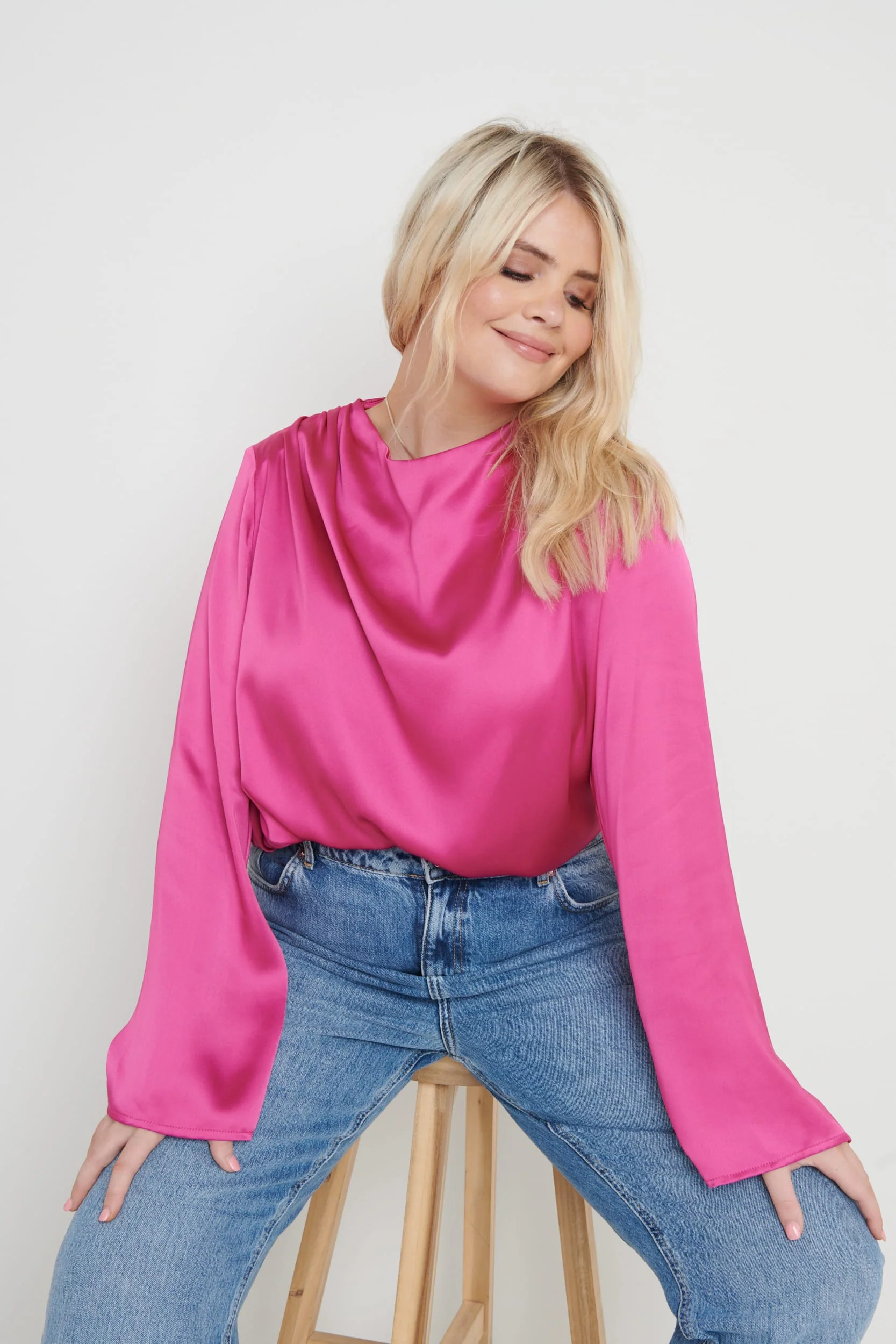 Jayda Cowl Neck Blouse - Pink - Image 6