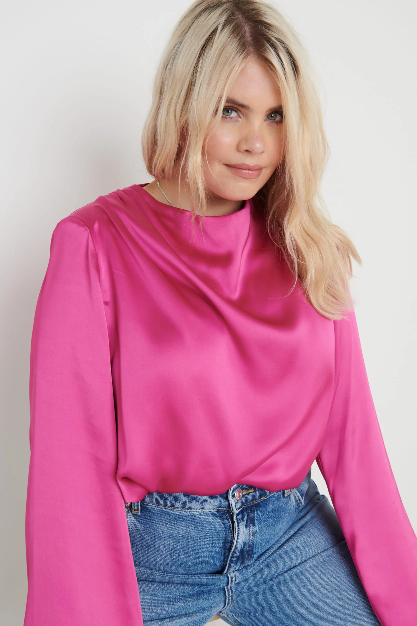 Jayda Cowl Neck Blouse - Pink - Image 9