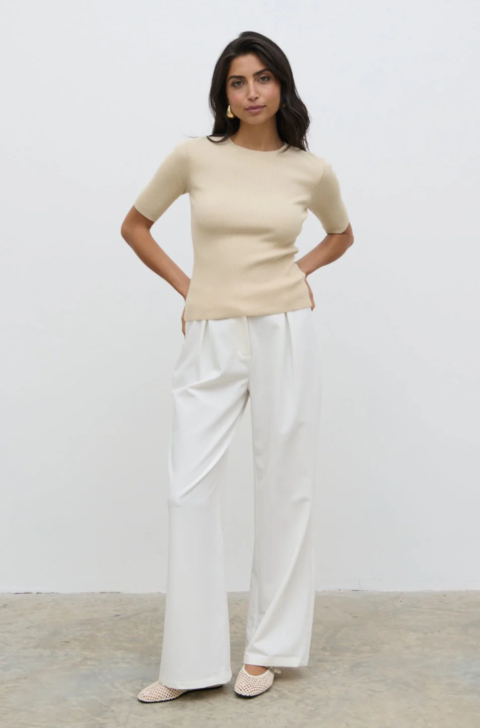 Jayla Knit Top - Beige - Image 3
