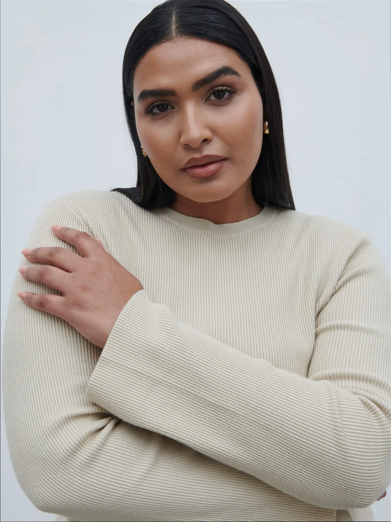 Jayla Long Sleeve Knit Top - Beige - Image 6