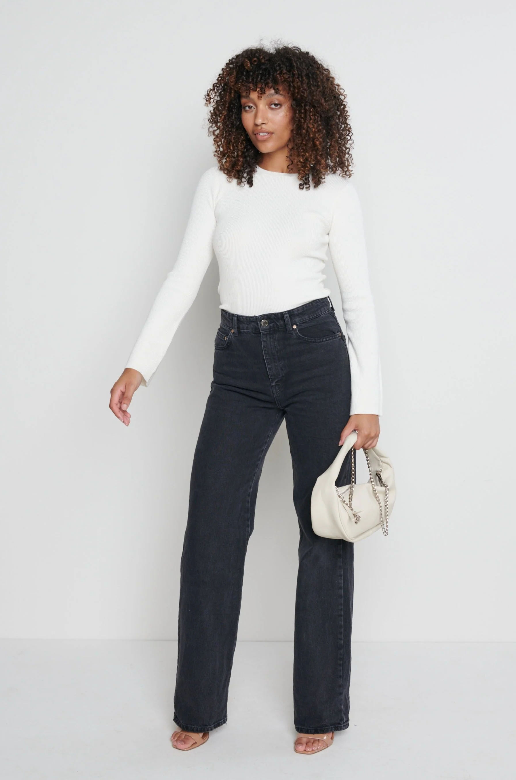 Jayla Long Sleeve Knit Top - Cream - Image 12