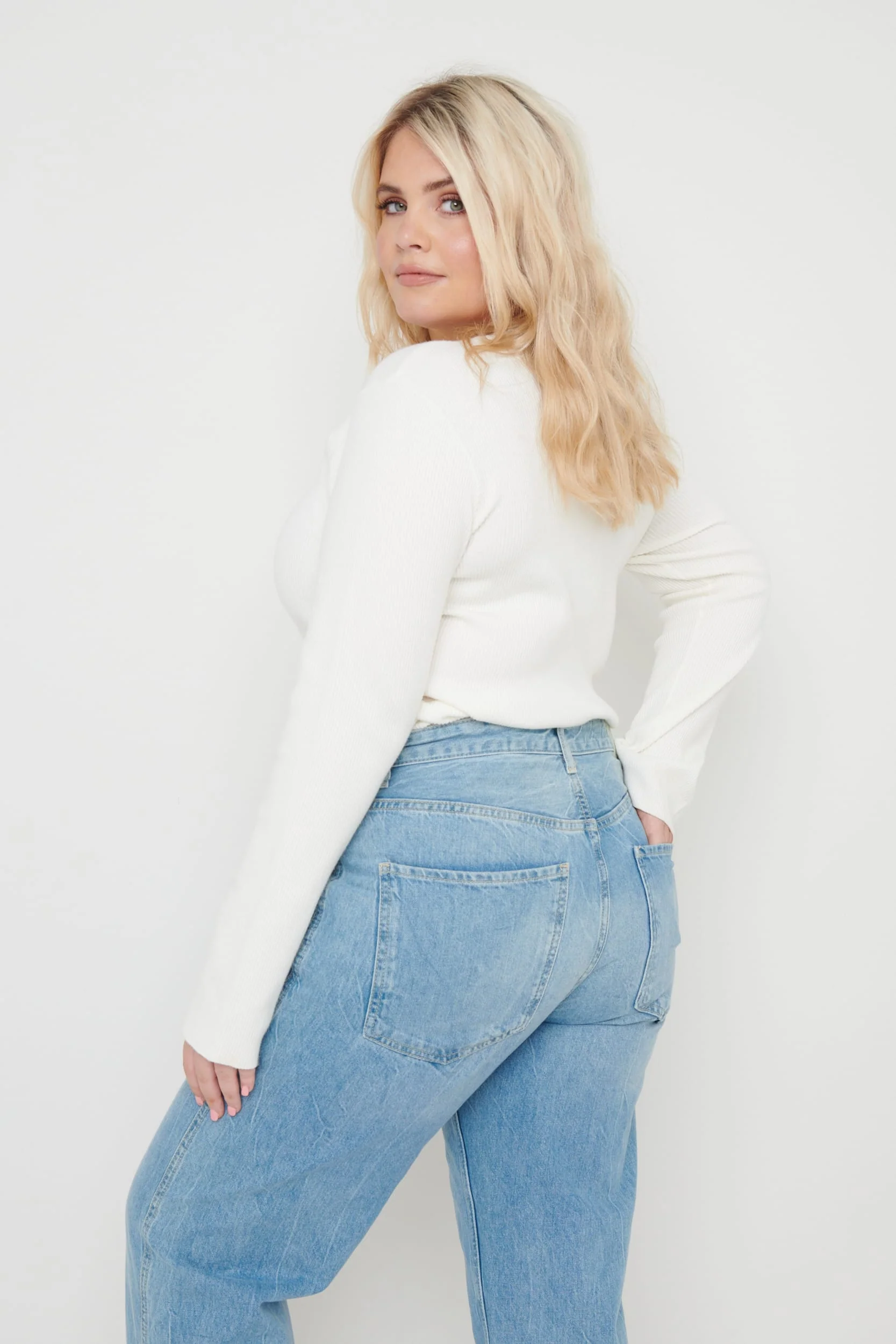 Jayla Long Sleeve Knit Top - Cream - Image 16